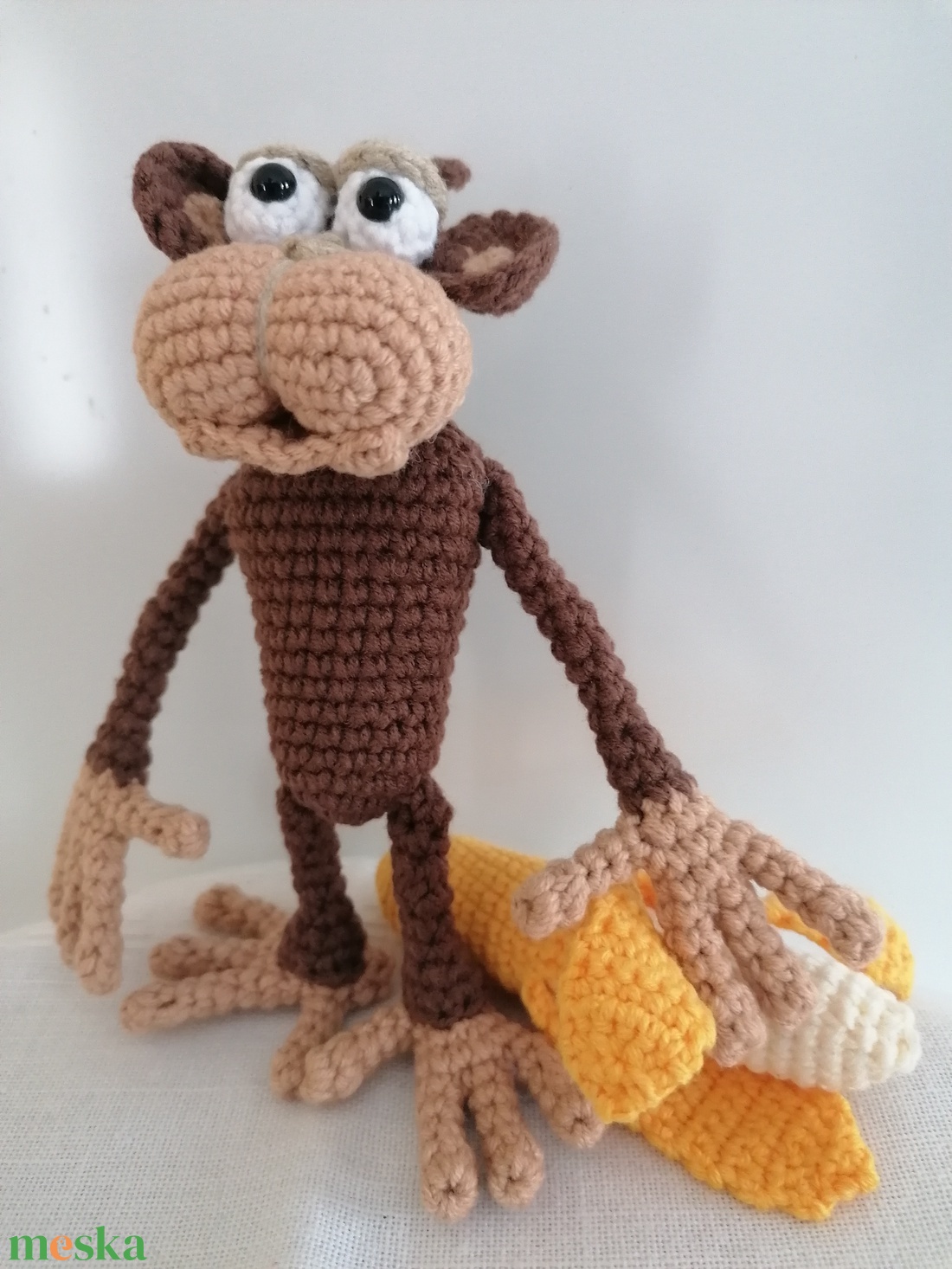 Amigurumi kis majom banánnal - játék & sport - plüssállat & játékfigura - majom - Meska.hu Amigurumi kis majom banánnal - játék & sport - plüssállat & játékfigura - majom - Meska.hu