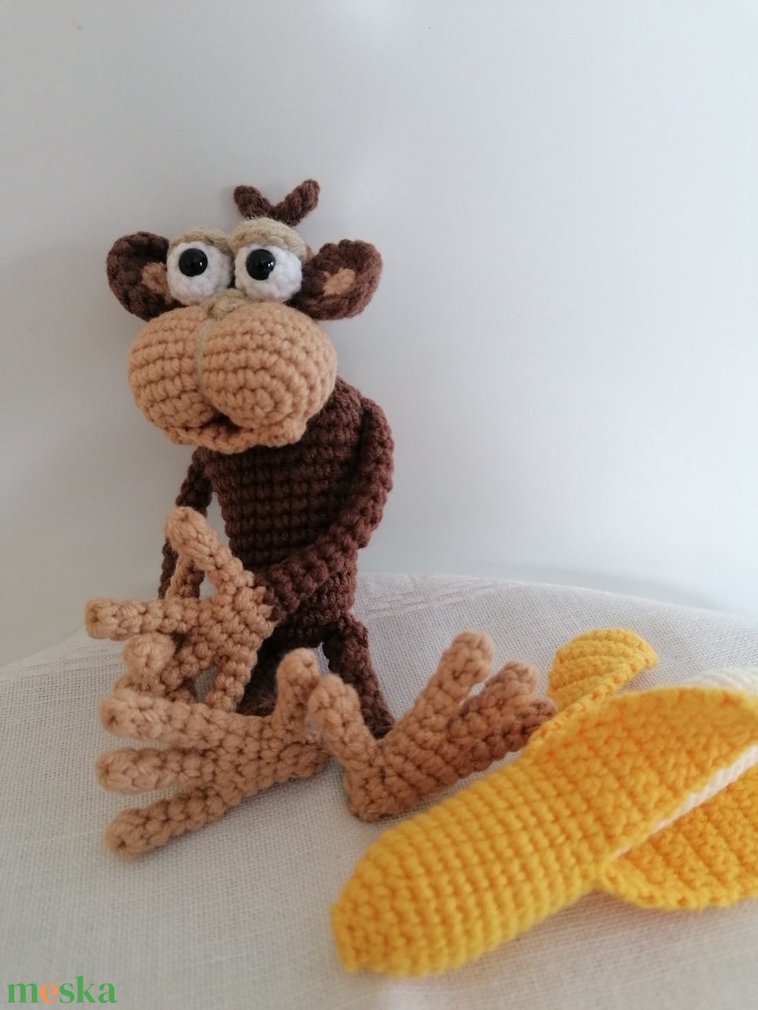 Amigurumi kis majom banánnal - játék & sport - plüssállat & játékfigura - majom - Meska.hu Amigurumi kis majom banánnal - játék & sport - plüssállat & játékfigura - majom - Meska.hu
