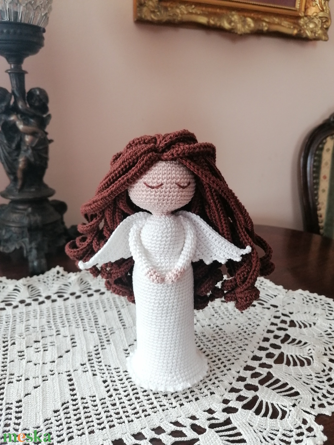 Amigurumi angyalka  - otthon & életmód - dekoráció - asztal és polc dekoráció - asztaldísz - Meska.hu