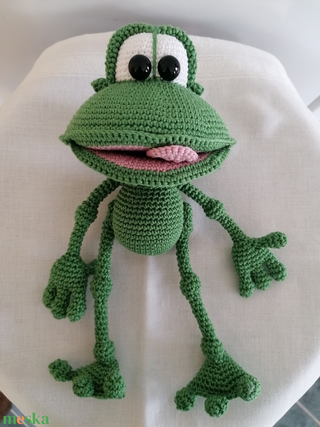 Amigurumi béka  - játék & sport - plüssállat & játékfigura - béka - Meska.hu