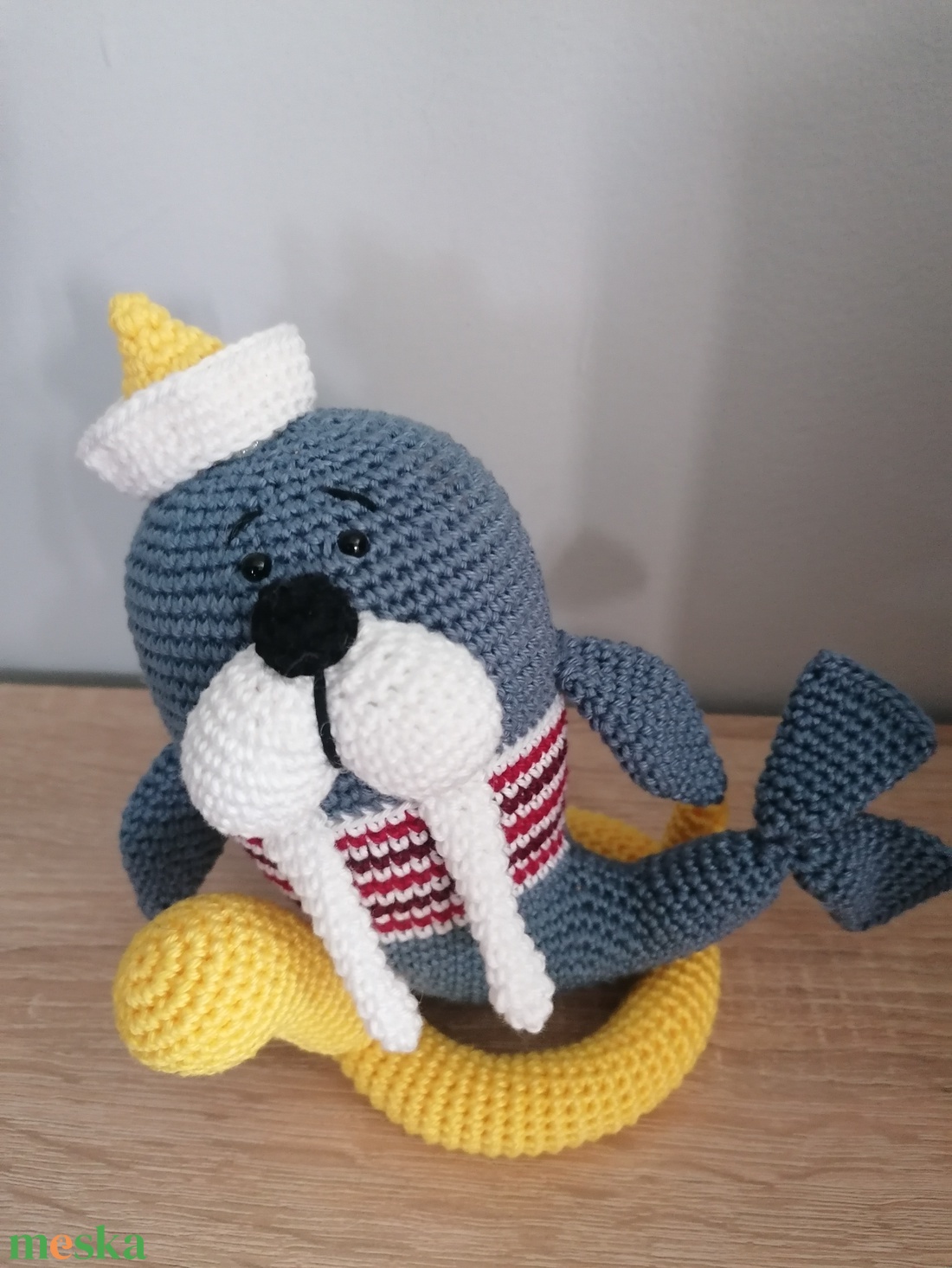 Amigurumi rozmár úszógumival  - játék & sport - plüssállat & játékfigura - más figura - Meska.hu