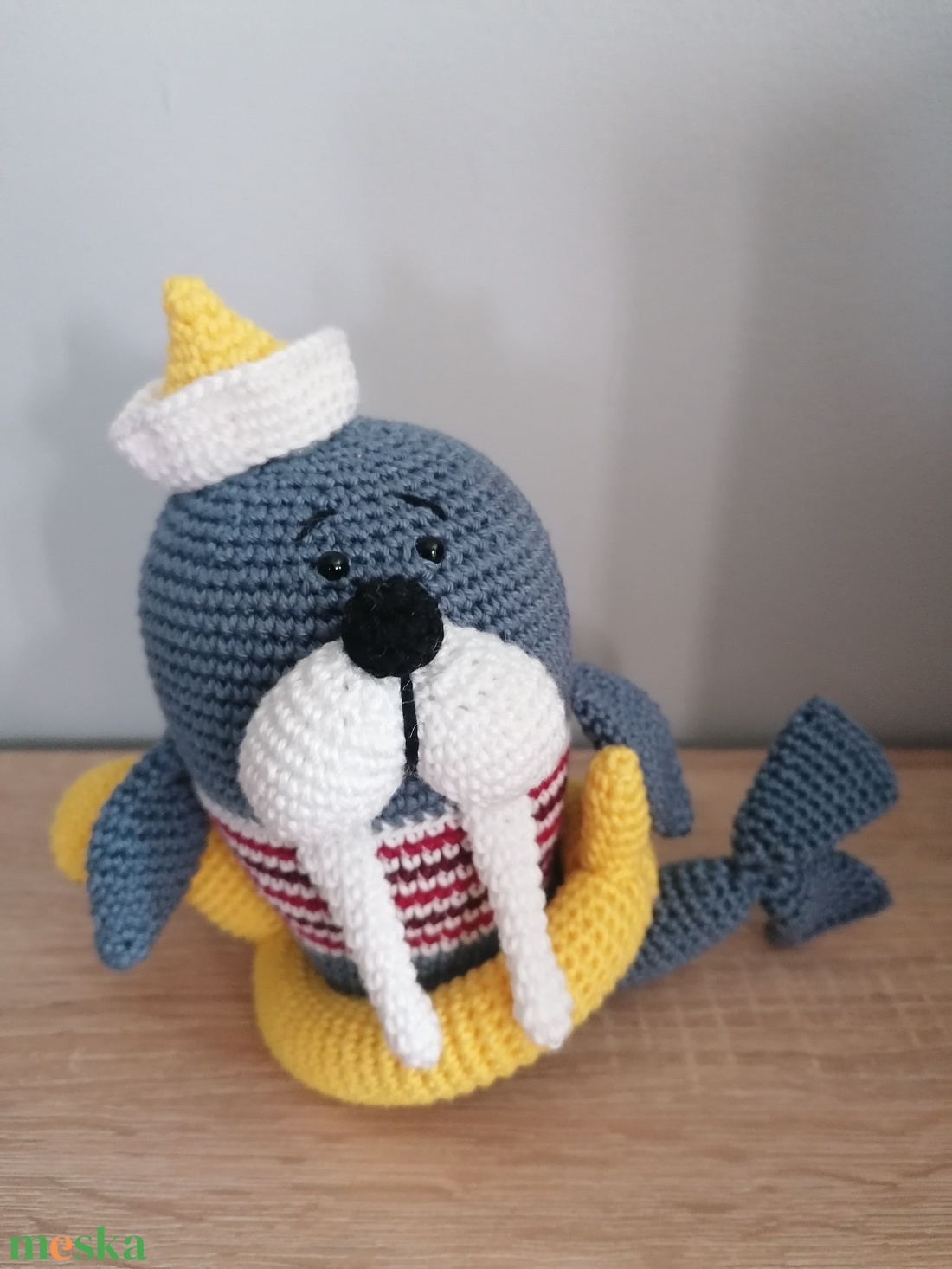Amigurumi rozmár úszógumival  - játék & sport - plüssállat & játékfigura - más figura - Meska.hu