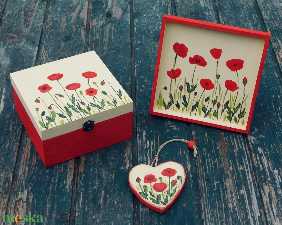 Pipacs és piros imádóknak - Pipacsos kép.  - művészet - festmény - akril - Meska.hu