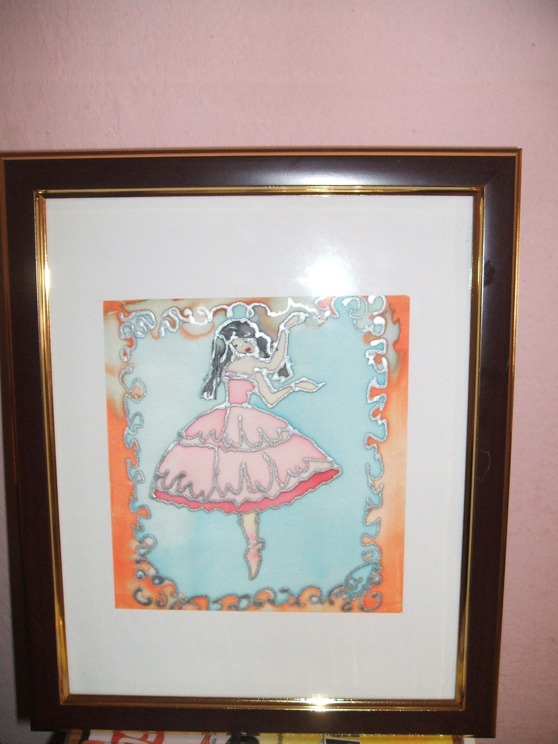 Hernyóselyem festmény, kép, Balerina. - kellékek & szerszámok - Meska.hu