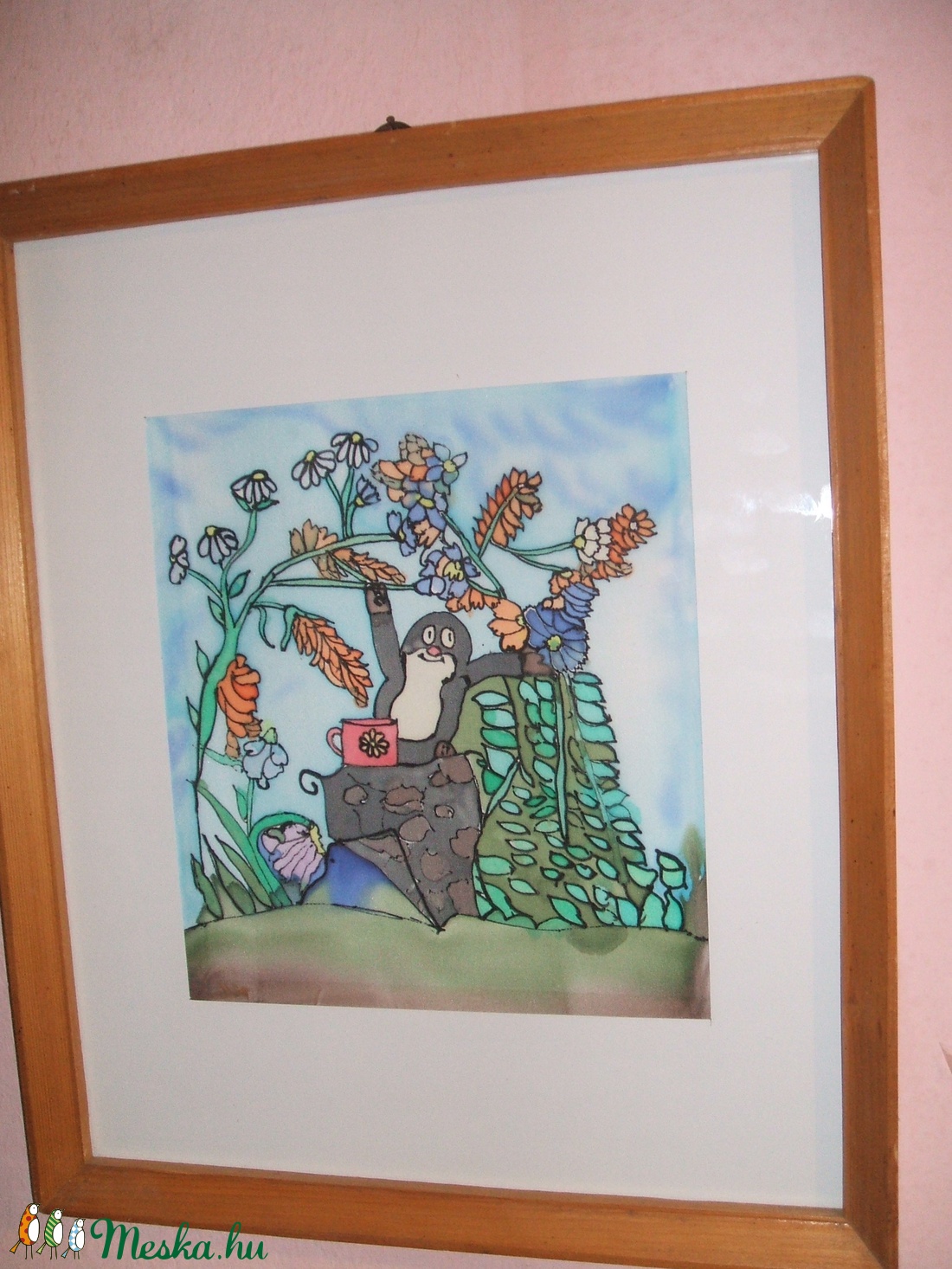 Hernyóselyem festmény, mesebeli Kisvakond. - kellékek & szerszámok - Meska.hu