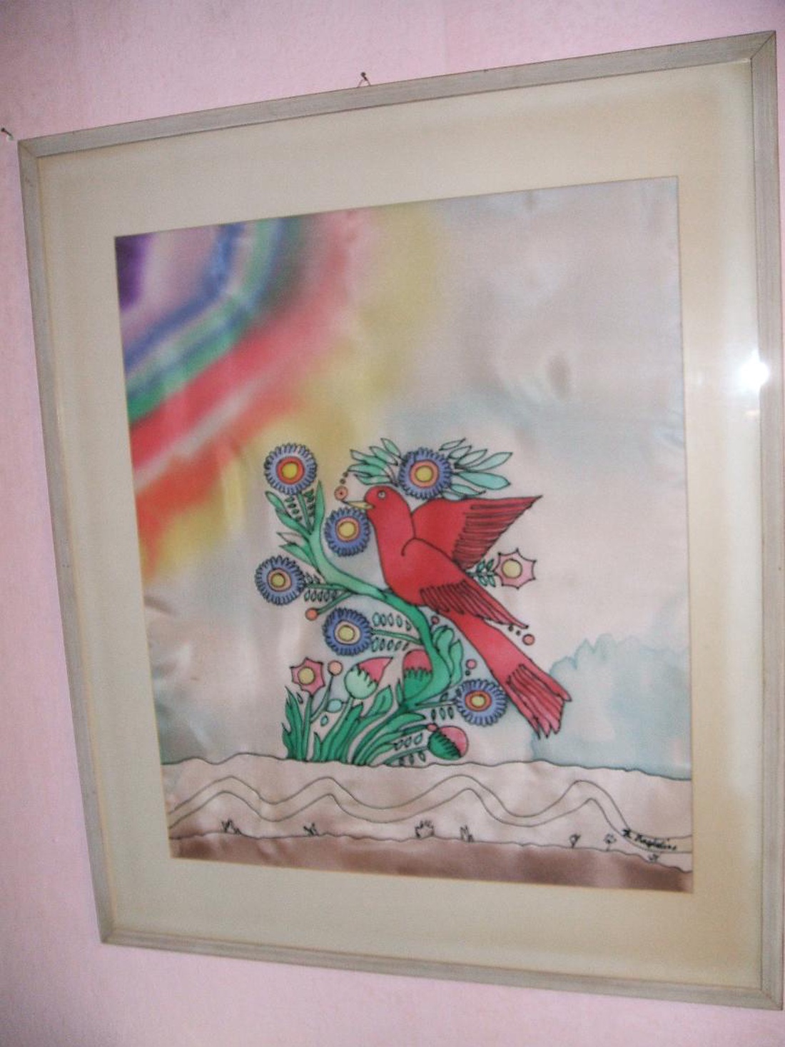 Hernyóselyem festmény, gyönyörű Paradicsom madár. - kellékek & szerszámok - Meska.hu