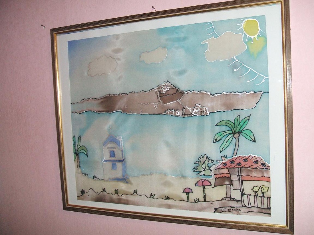 Hernyóselyem festmény, Sarti látképe. - kellékek & szerszámok - Meska.hu