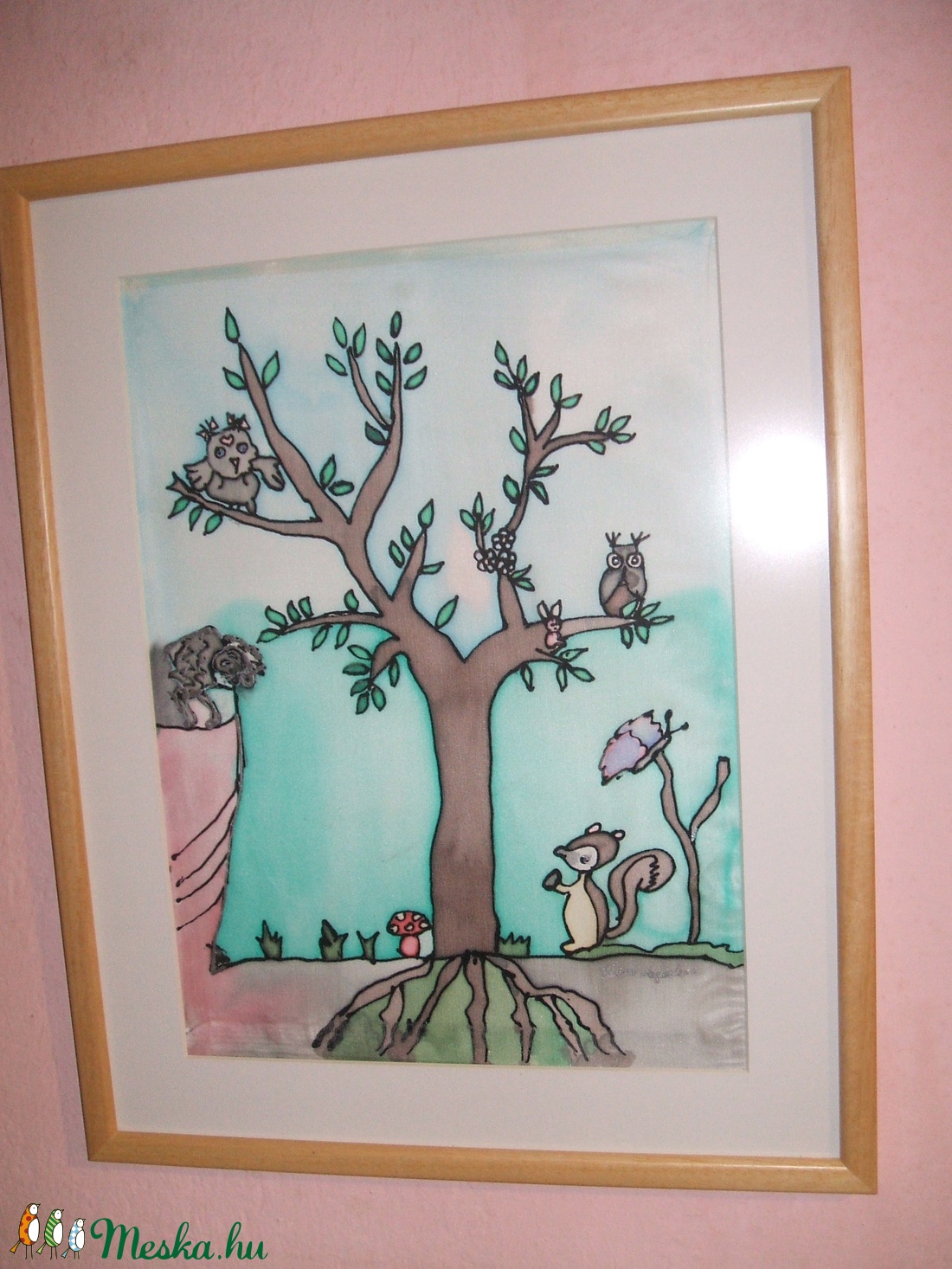 Hernyóselyem festmény. Veszélyben az állatok az erdőben cimmel. - kellékek & szerszámok - Meska.hu