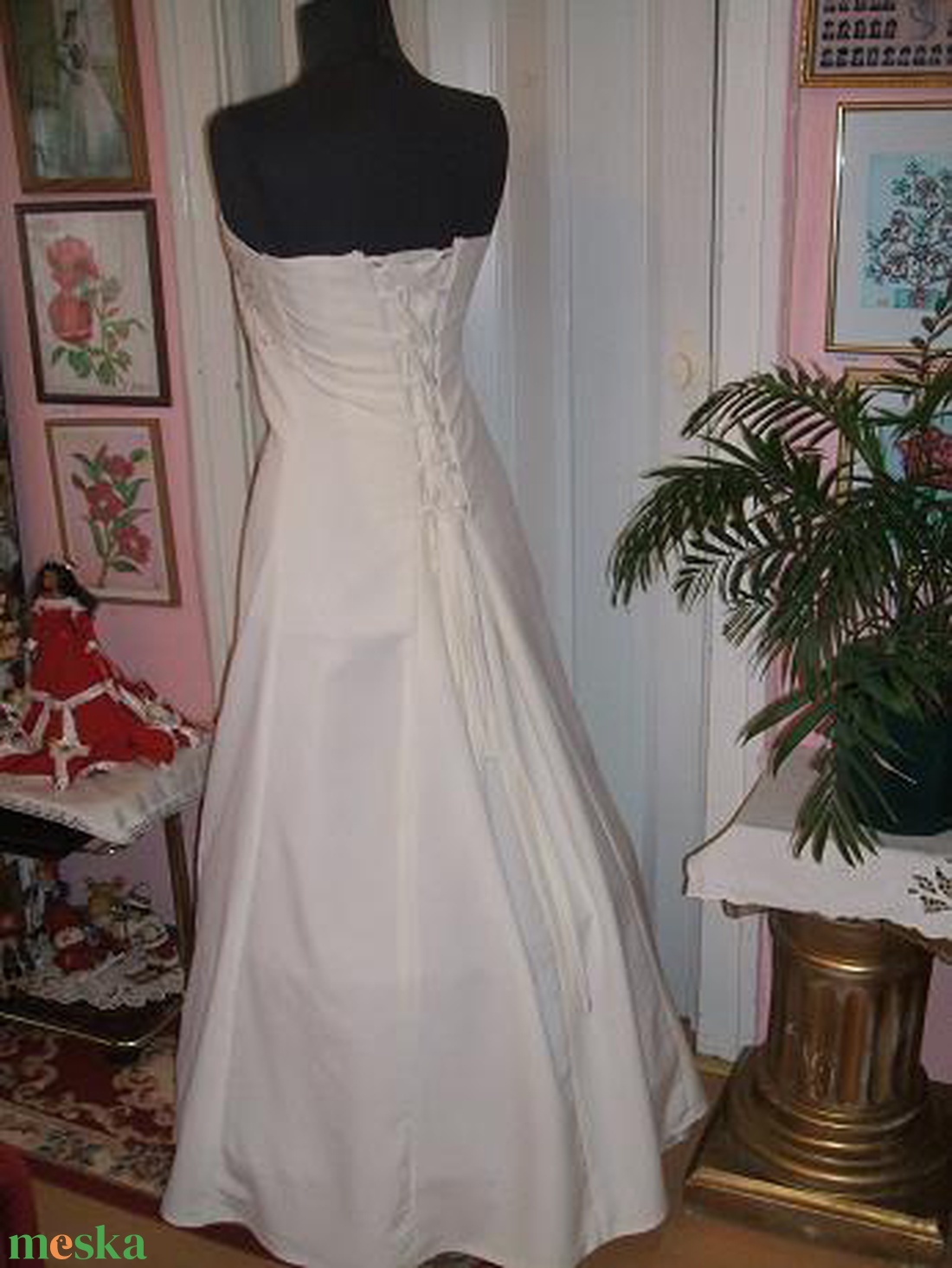 Menyasszonyi ruha, himzett, A vonalú, füzős - esküvő - ruha - menyasszonyi ruha - Meska.hu