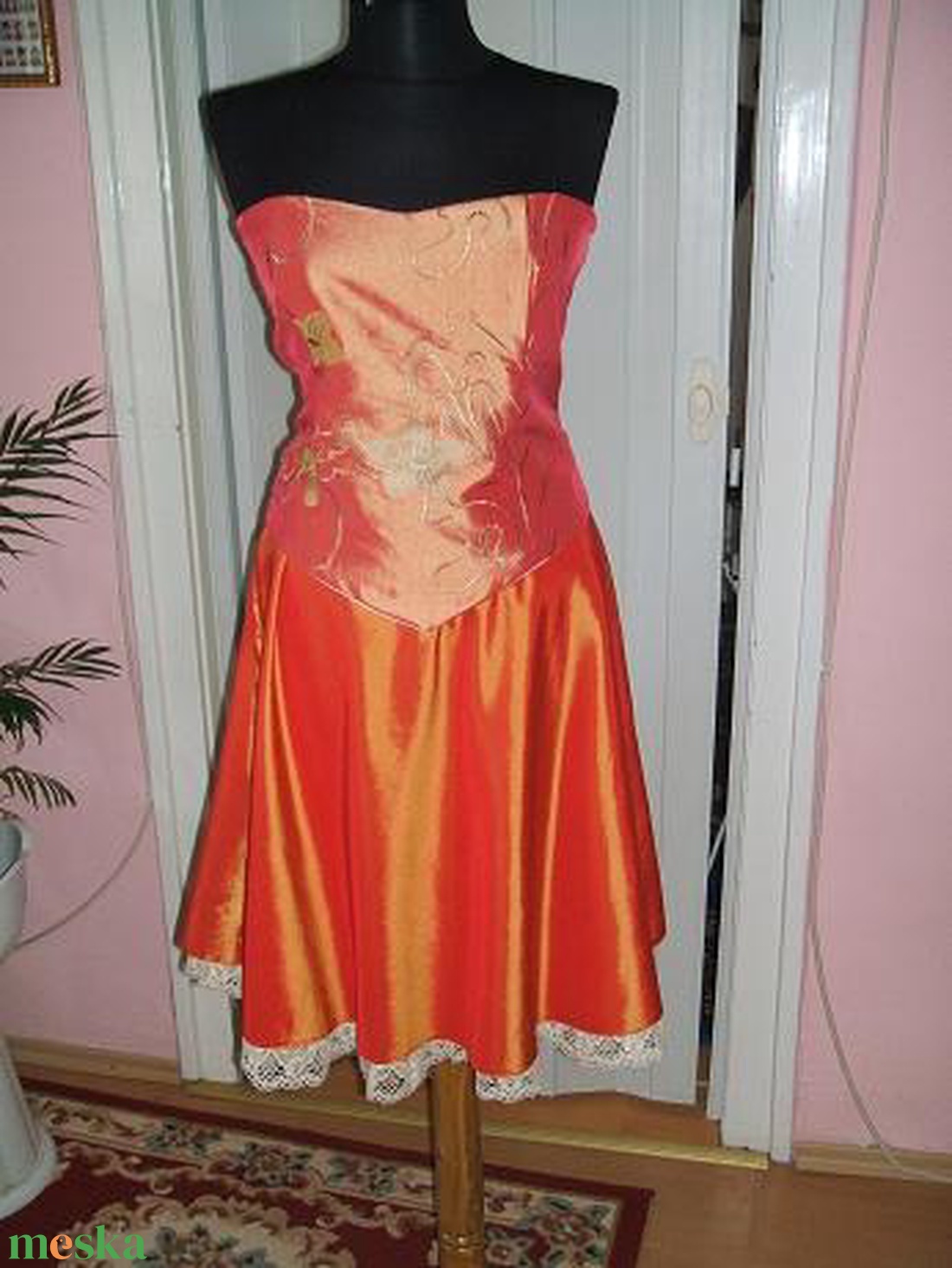 Alkalmi ruha, két részes, narancs sárga, füzős. - ruha & divat - női ruha - alkalmi ruha & estélyi ruha - Meska.hu