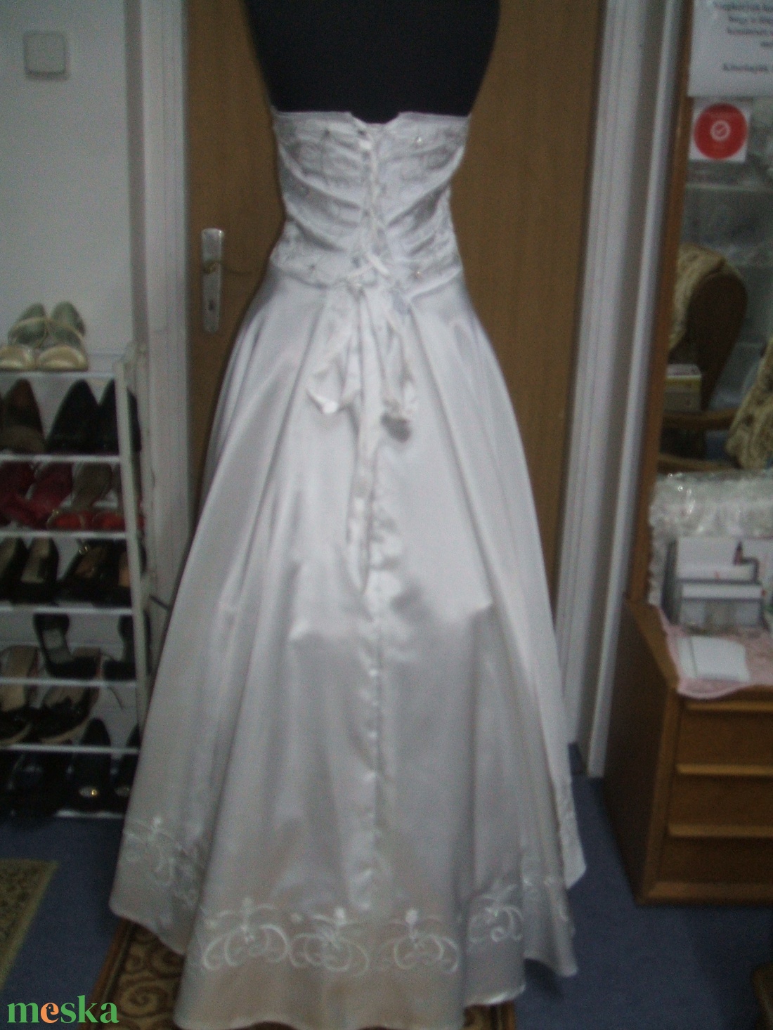 Menyasszonyi, báli, tánc, alkalmi ruha, fehér  himzéssel. - esküvő - ruha - menyasszonyi ruha - Meska.hu