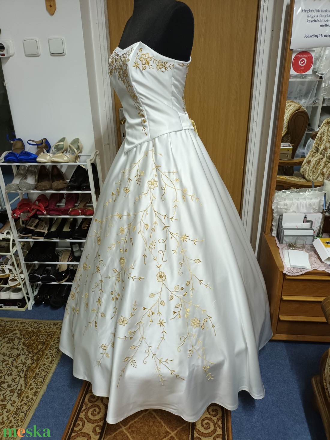Menyasszonyi ruha,báli, tánc ruha,  magyaros, himzett,  38-42 - esküvő - ruha - menyasszonyi ruha - Meska.hu