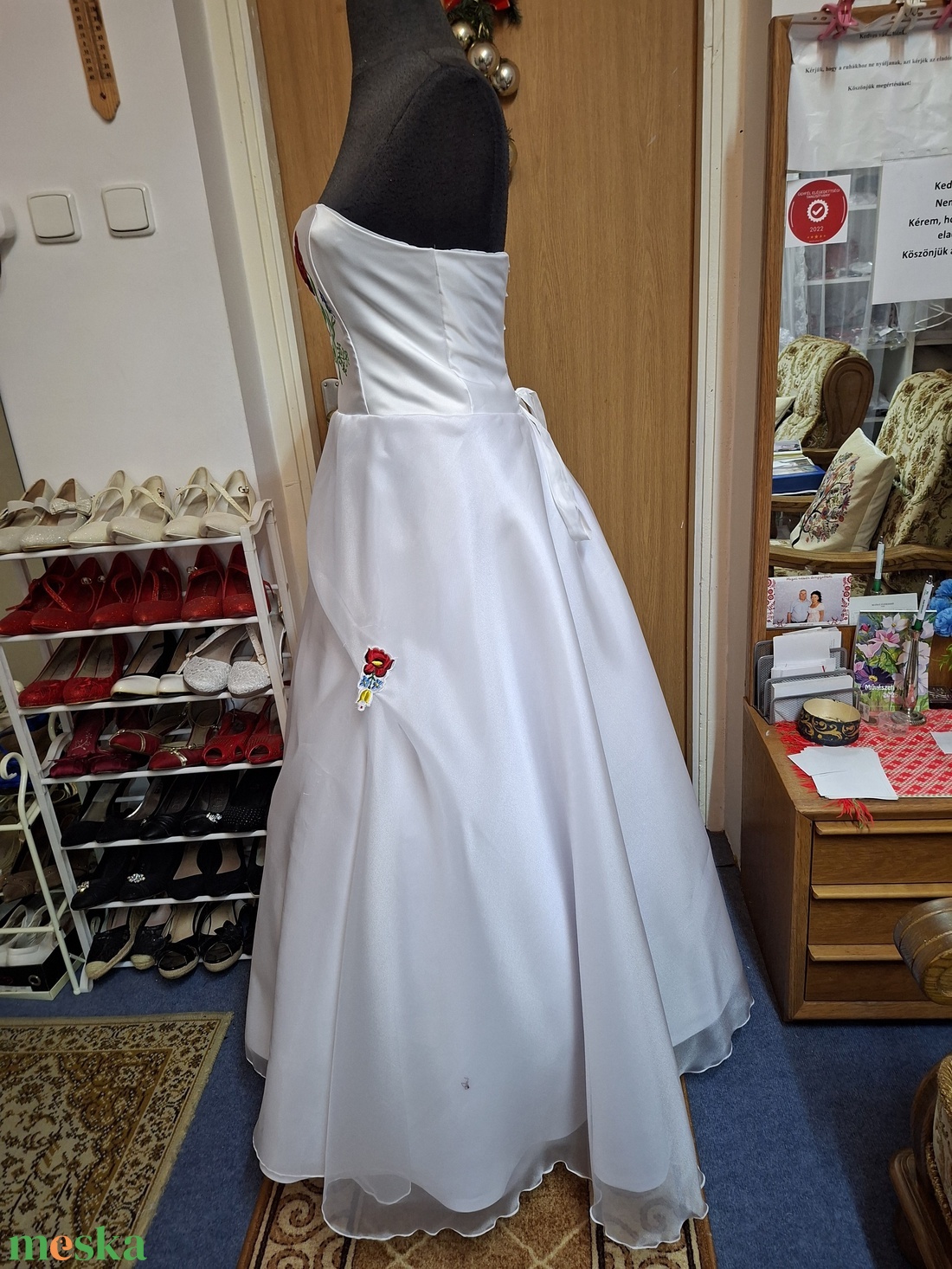 Menyasszonyi, szalagavatós,  alkalmi, tánc ruha, kalocsai himzéssel.  - esküvő - ruha - menyecske ruha - Meska.hu