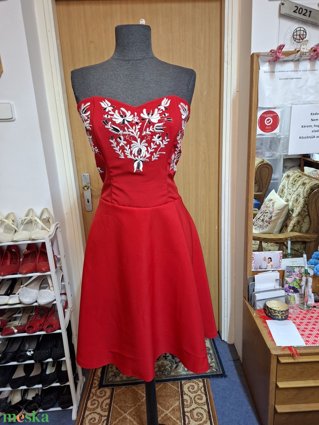 Hímzett menyecske, alkalmi, tánc ruha. - esküvő - ruha - koszorúslány ruha - Meska.hu