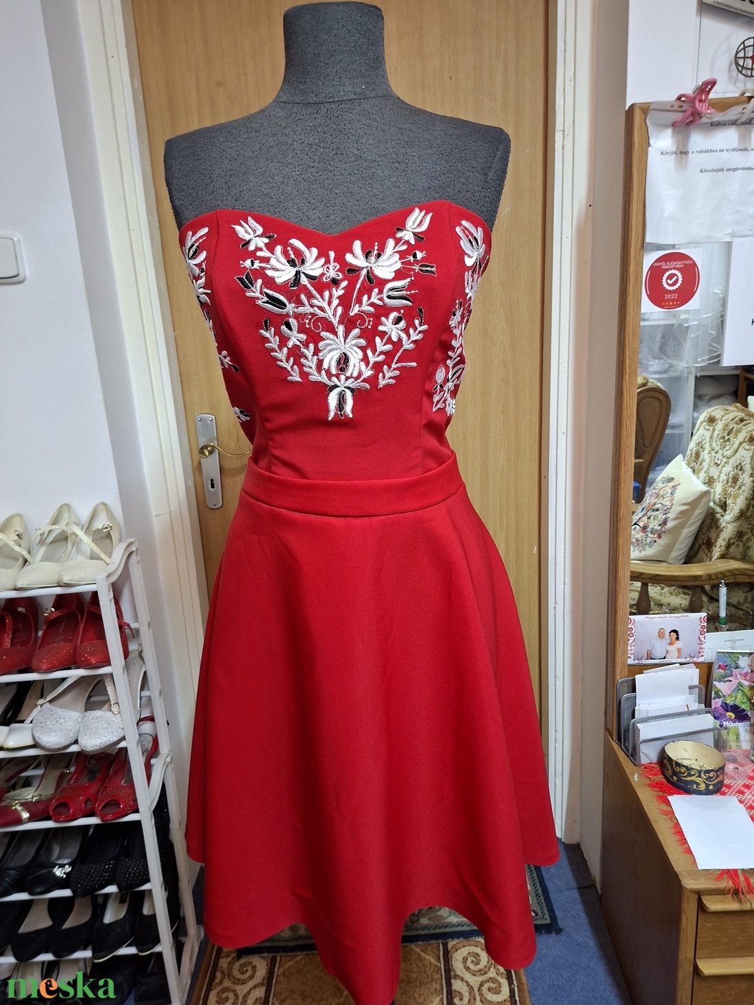 Hímzett menyecske, alkalmi, tánc ruha. - esküvő - ruha - koszorúslány ruha - Meska.hu