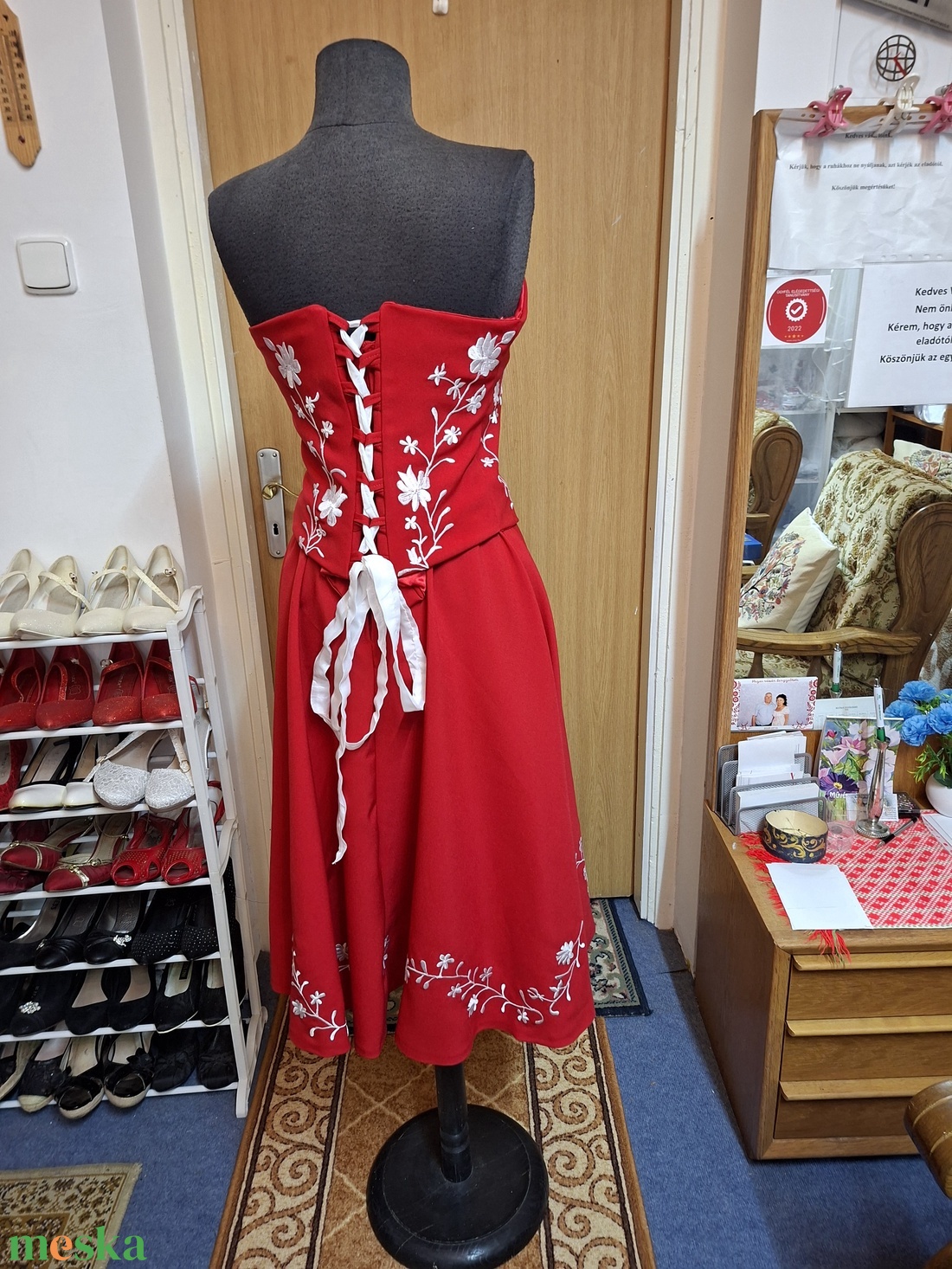 Hímzett menyecske, alkalmi, tánc ruha. - esküvő - ruha - koszorúslány ruha - Meska.hu