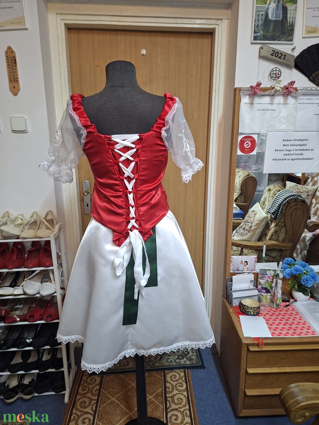 Kalocsai hímzett magyaros menyecske, alkalmi, tánc ruha. - esküvő - ruha - koszorúslány ruha - Meska.hu