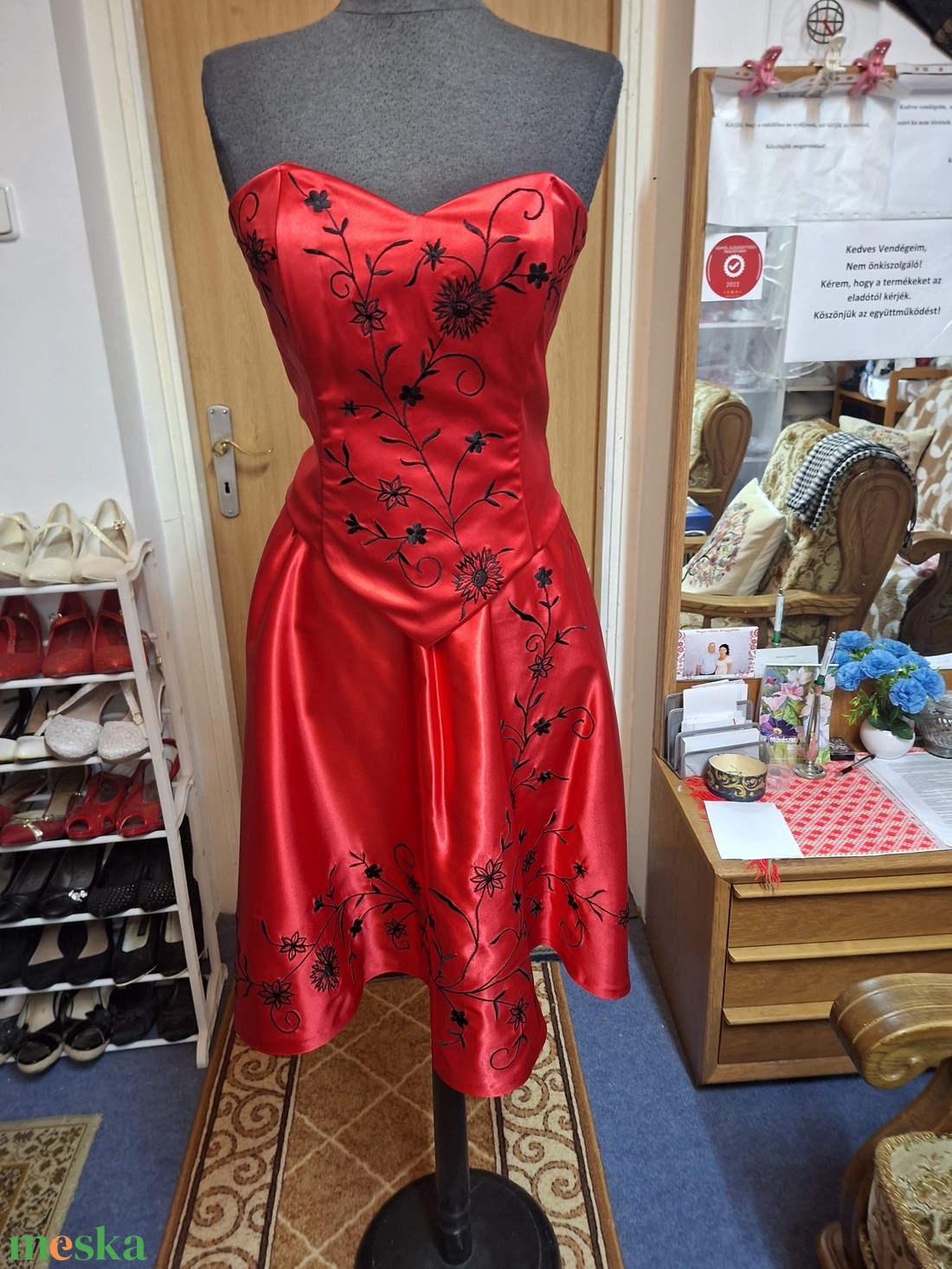 Himzett menyecske, alkalmi, tánc ruha. - esküvő - ruha - koszorúslány ruha - Meska.hu