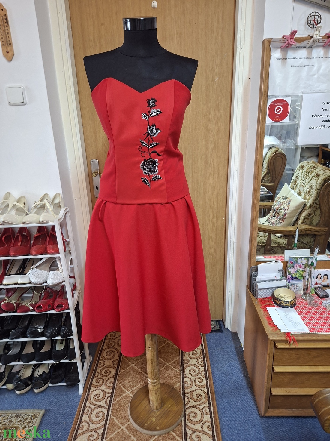 Himzett menyecske, alkalmi, tánc ruha. - esküvő - ruha - koszorúslány ruha - Meska.hu