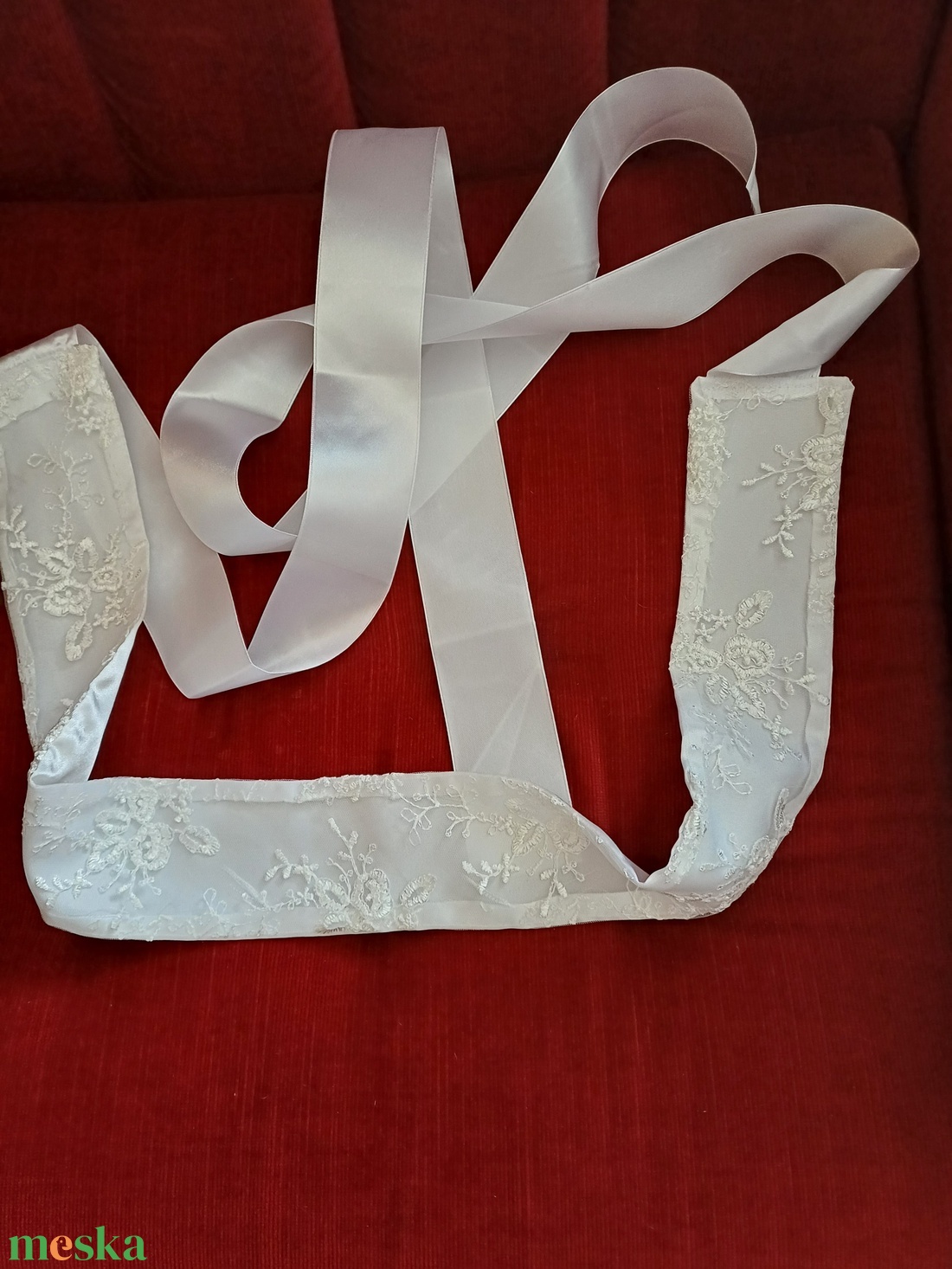 Csipke anyagú  övek, szalaggal. - ruha & divat - öv & övcsat - öv - Meska.hu