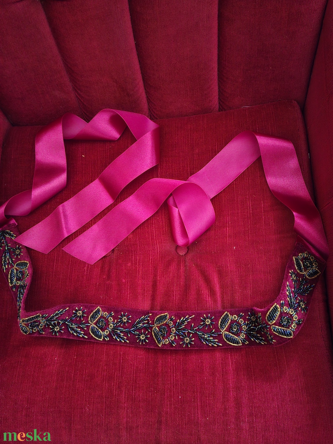 Gyönggyel kivarrt elegáns öv, a ruha kiegészítőjeként. - esküvő - kiegészítők - öv & pánt - Meska.hu