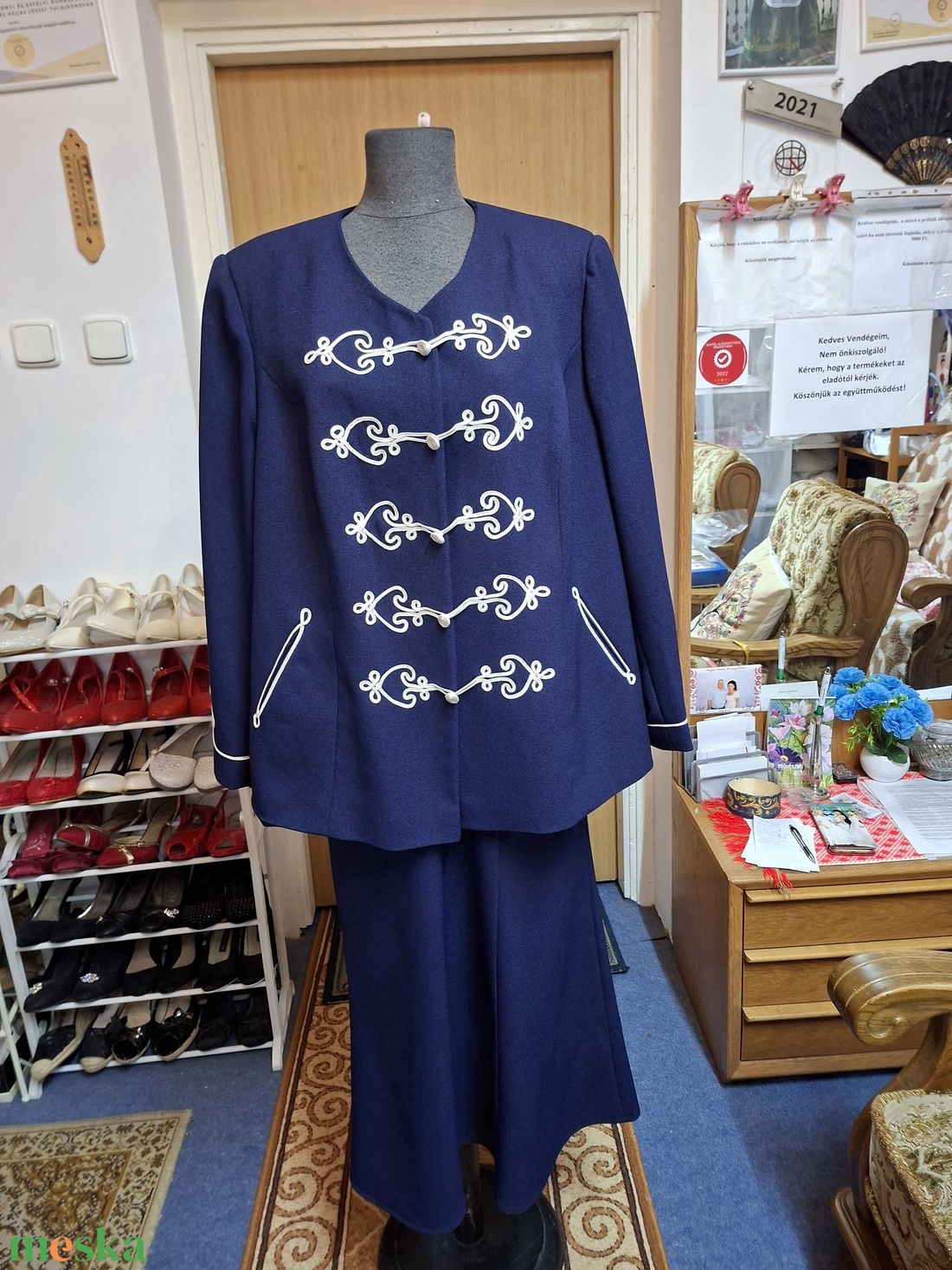 Elegáns bocskai zsinóros női kosztüm a Nagy Napra, ünnepi alkalmakra. - ruha & divat - női ruha - alkalmi ruha & estélyi ruha - Meska.hu