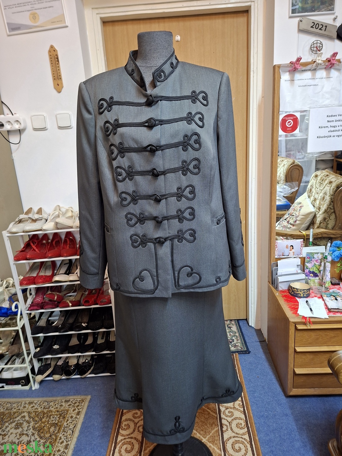 Elegáns bocskai zsinóros női kosztüm a Nagy Napra, ünnepi alkalmakra. - ruha & divat - női ruha - alkalmi ruha & estélyi ruha - Meska.hu