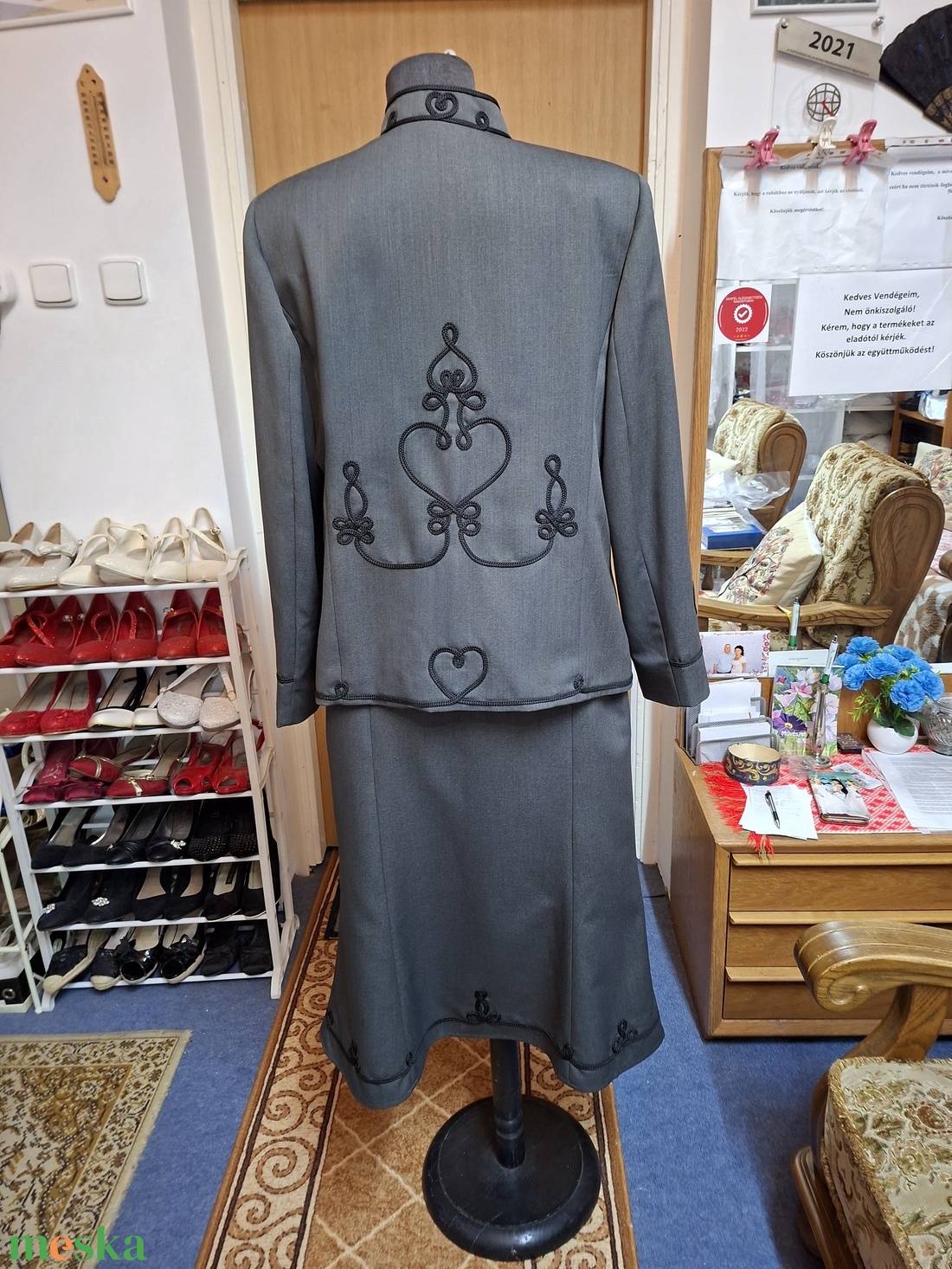 Elegáns bocskai zsinóros női kosztüm a Nagy Napra, ünnepi alkalmakra. - ruha & divat - női ruha - alkalmi ruha & estélyi ruha - Meska.hu