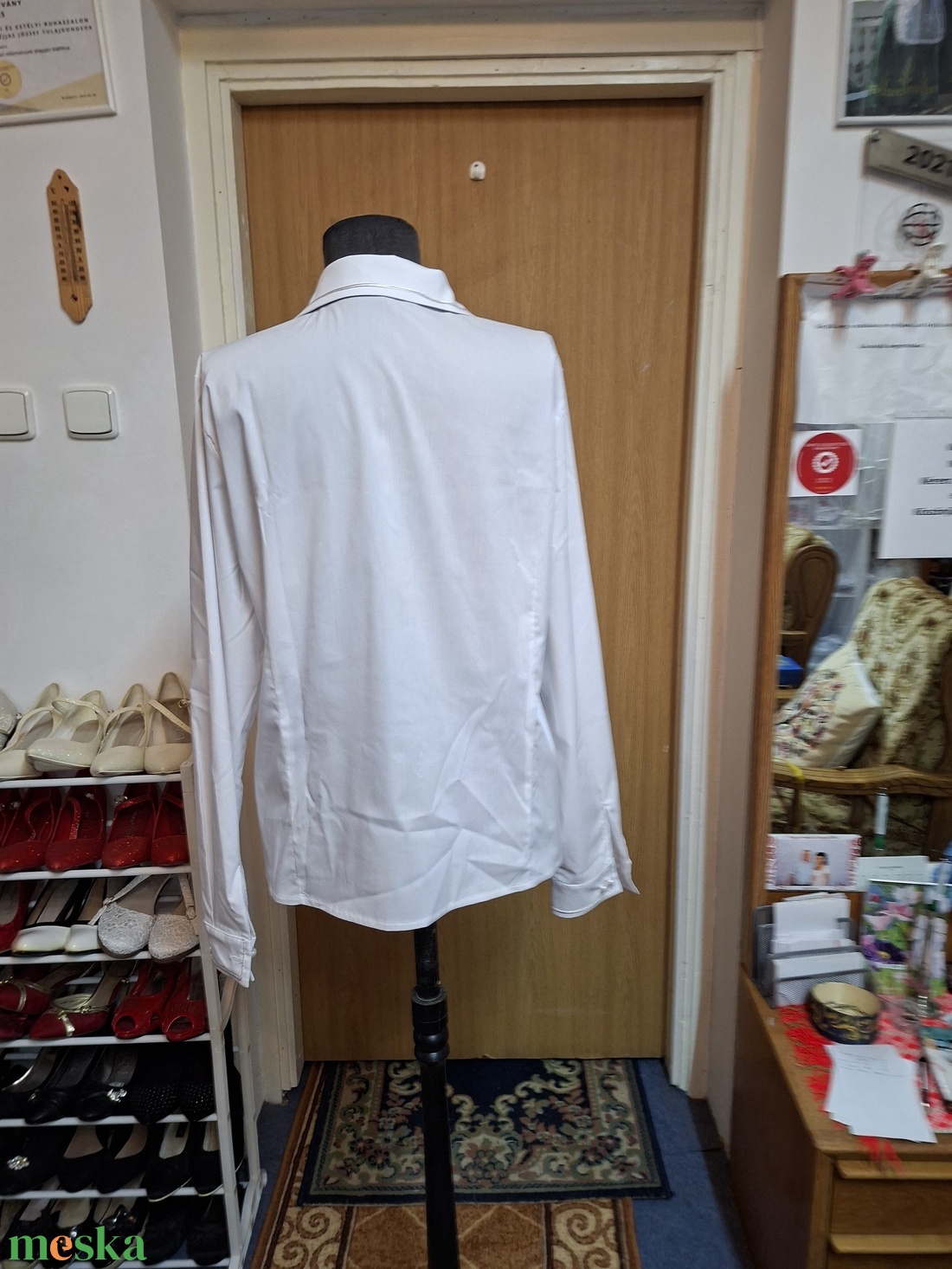 Elegáns fehér  felsőrész, blúz, fehér zsinórozással. - ruha & divat - női ruha - blúz - Meska.hu