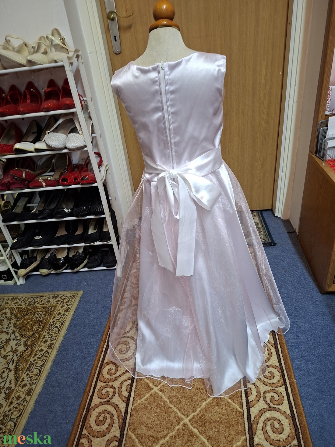 Rózsaszin - fehér,   koszorúslány, alkalmi gyerek ruha.  - esküvő - ruha - koszorúslány ruha - Meska.hu