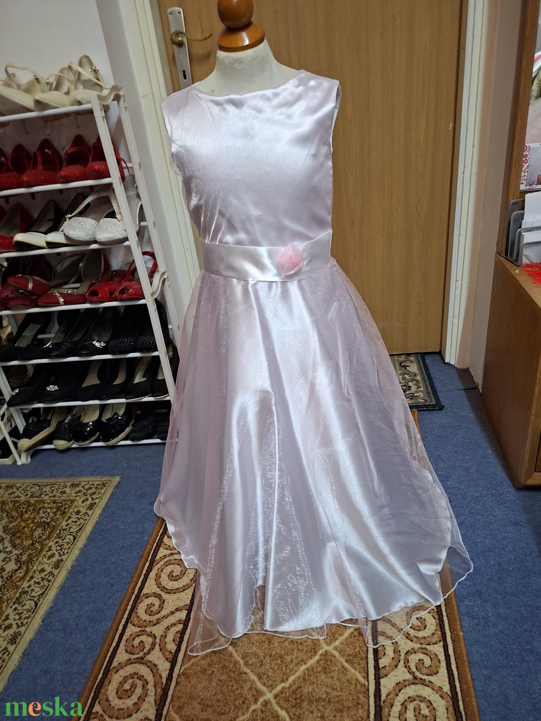 Rózsaszin - fehér,   koszorúslány, alkalmi gyerek ruha.  - esküvő - ruha - koszorúslány ruha - Meska.hu