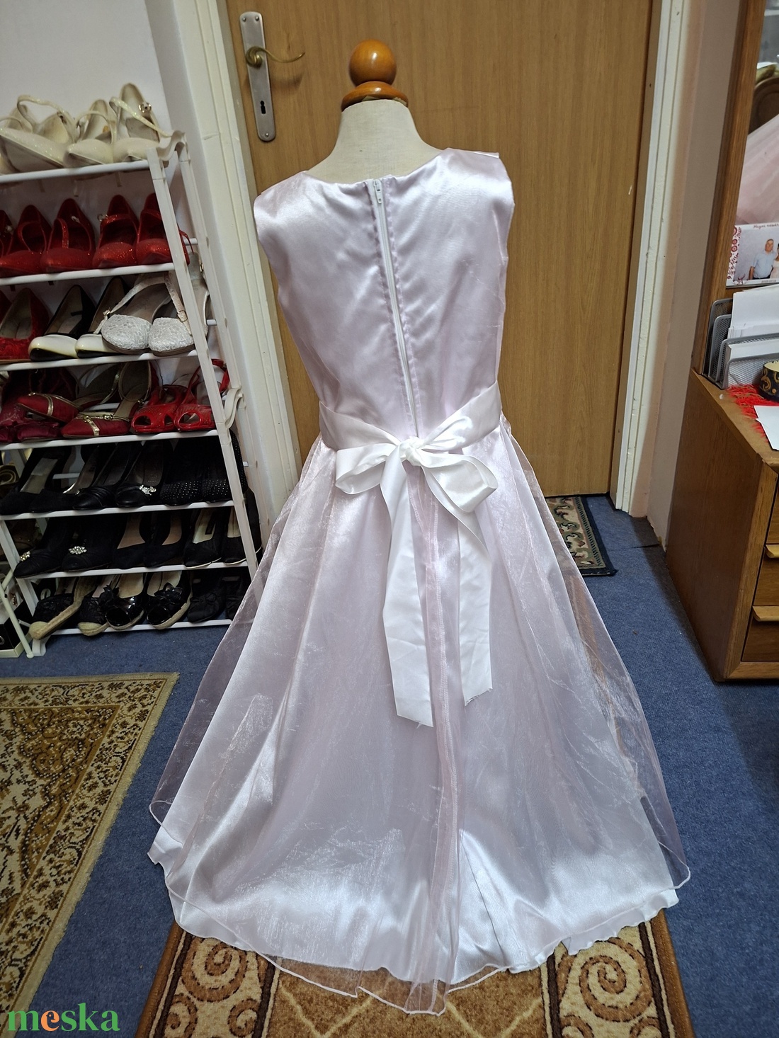 Rózsaszin - fehér,   koszorúslány, alkalmi gyerek ruha.  - esküvő - ruha - koszorúslány ruha - Meska.hu