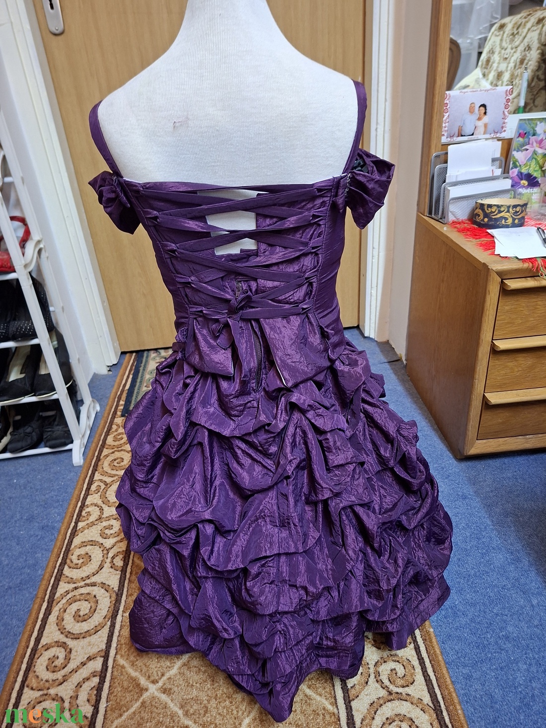 Lila raffolt taft,  koszorúslány, alkalmi gyerek ruha.  - esküvő - ruha - koszorúslány ruha - Meska.hu