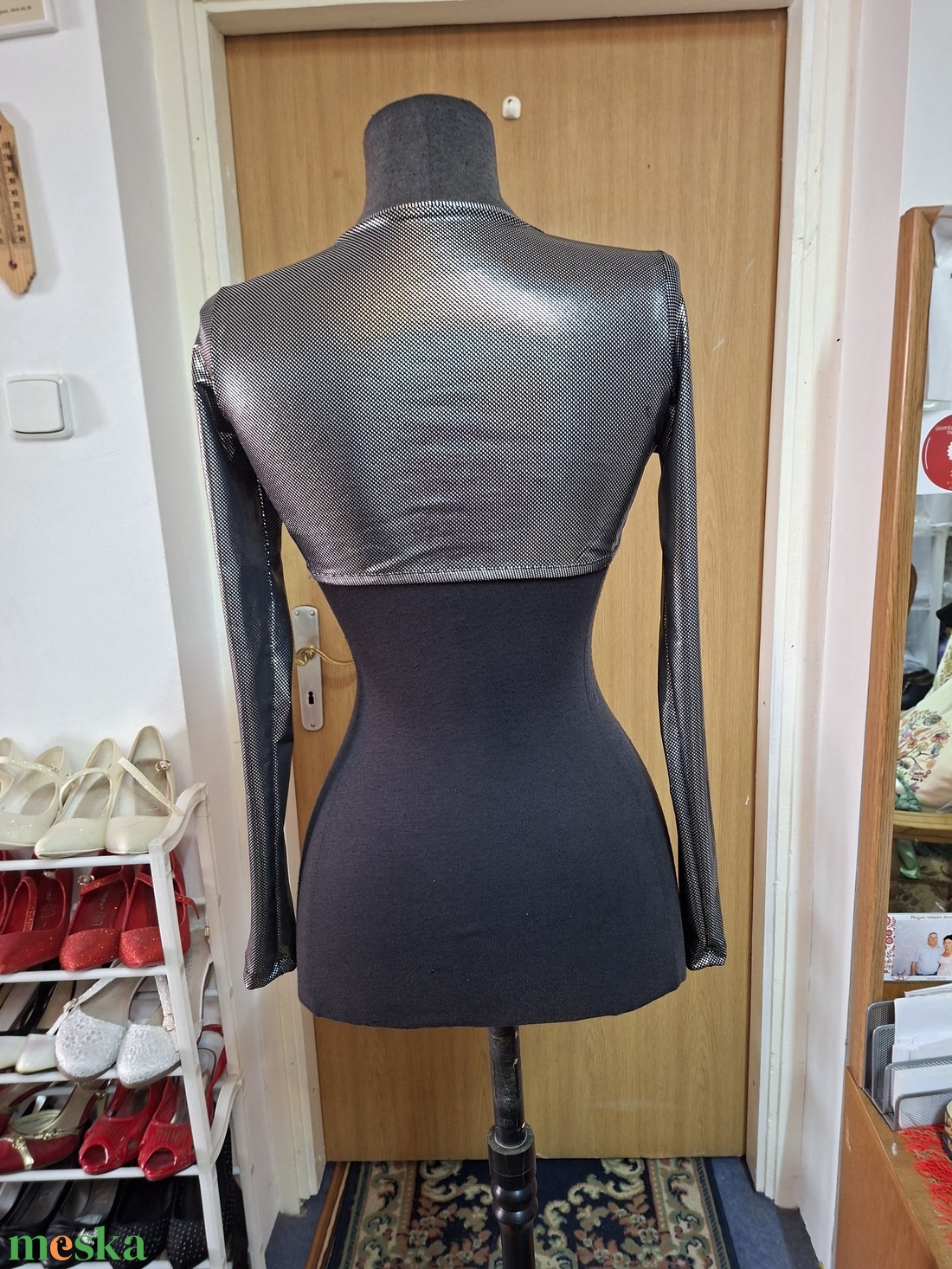 Boleró, zöld elasztikus csipke.   - esküvő - kiegészítők - bolero és válltakaró - Meska.hu