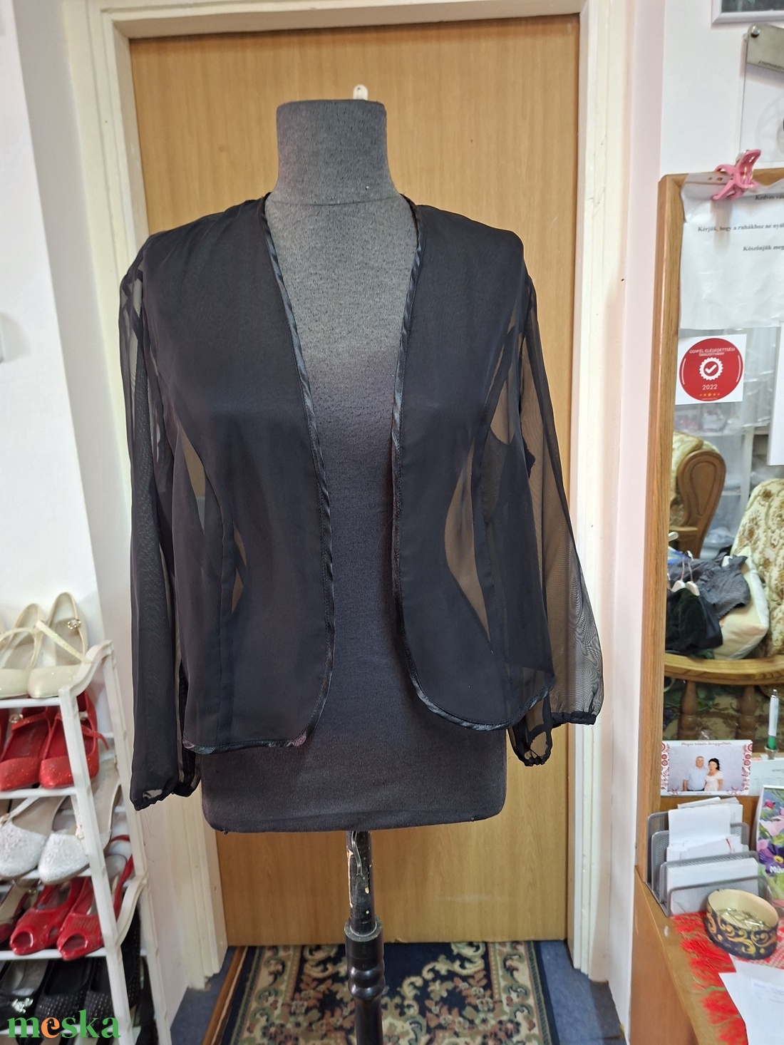 Boleró, fekete muszlin. - esküvő - kiegészítők - bolero és válltakaró - Meska.hu