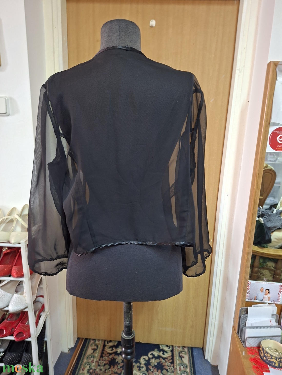 Boleró, fekete muszlin. - esküvő - kiegészítők - bolero és válltakaró - Meska.hu
