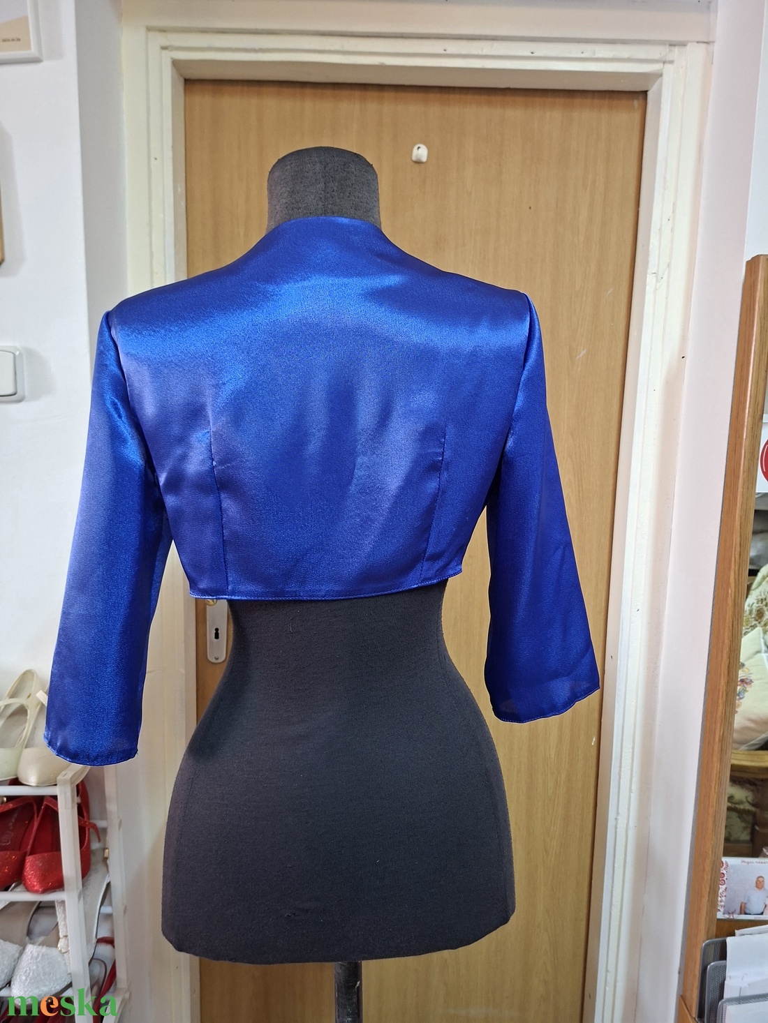 Boleró, kék selyem. - esküvő - kiegészítők - bolero és válltakaró - Meska.hu