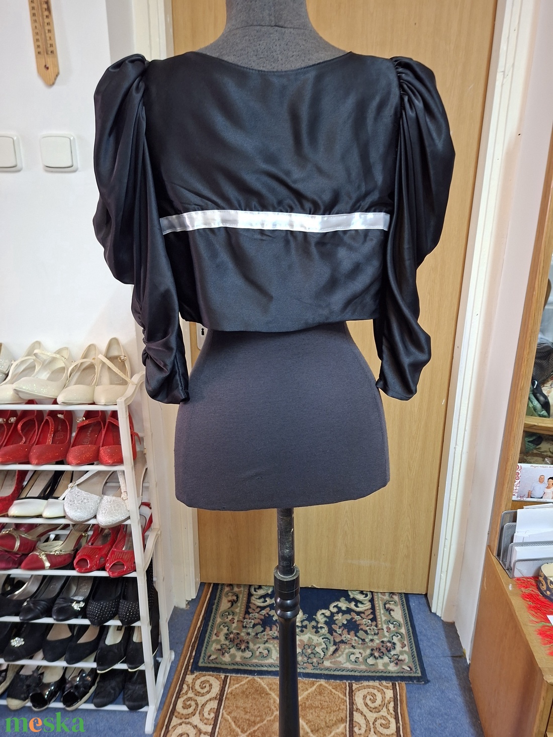 Boleró, fekete selyem. - esküvő - kiegészítők - bolero és válltakaró - Meska.hu