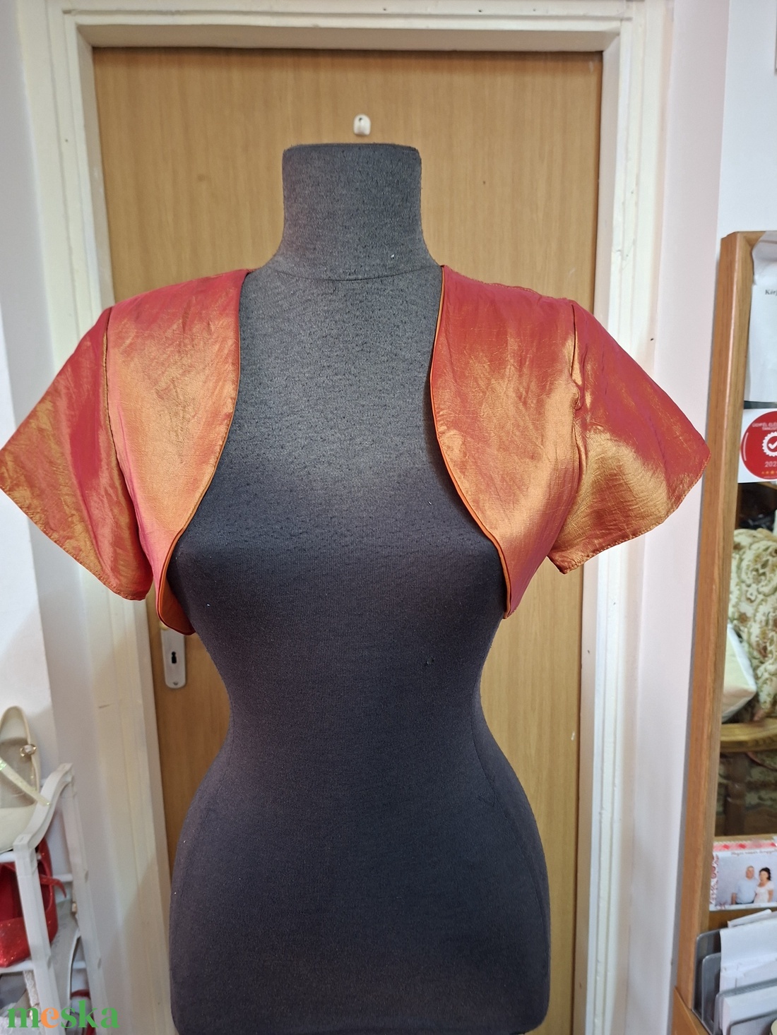 Boleró, narancssárga taft. - esküvő - kiegészítők - bolero és válltakaró - Meska.hu