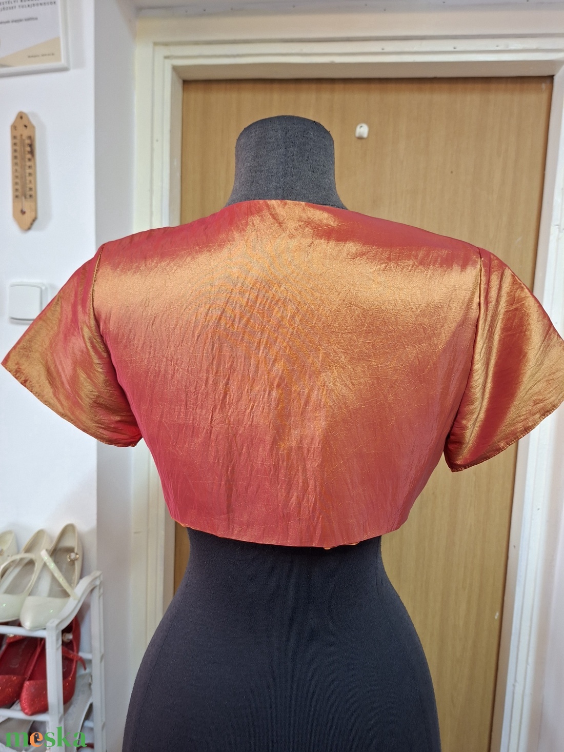 Boleró, narancssárga taft. - esküvő - kiegészítők - bolero és válltakaró - Meska.hu