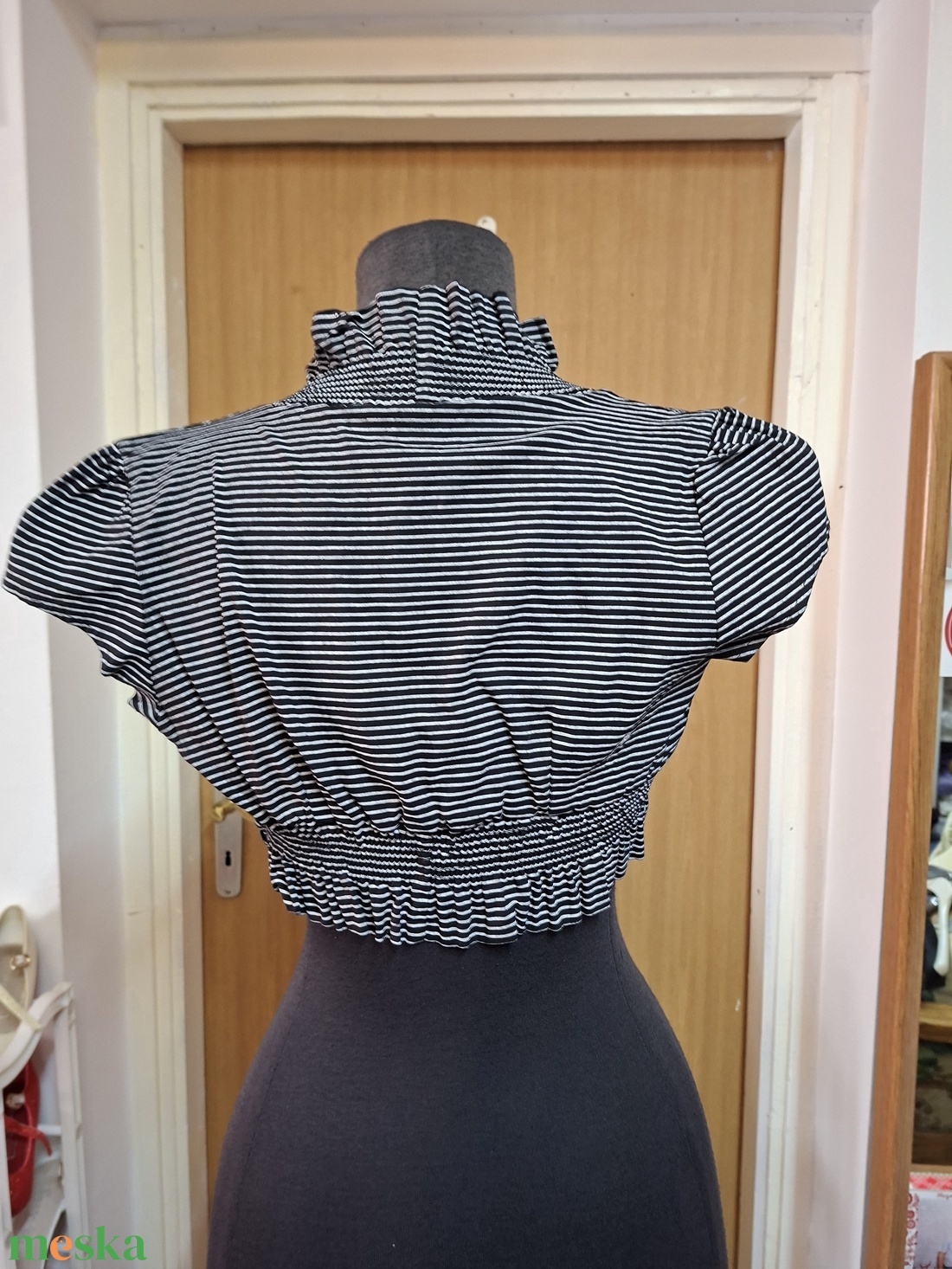 Boleró, fekete- ezüst csíkos. - esküvő - kiegészítők - bolero és válltakaró - Meska.hu