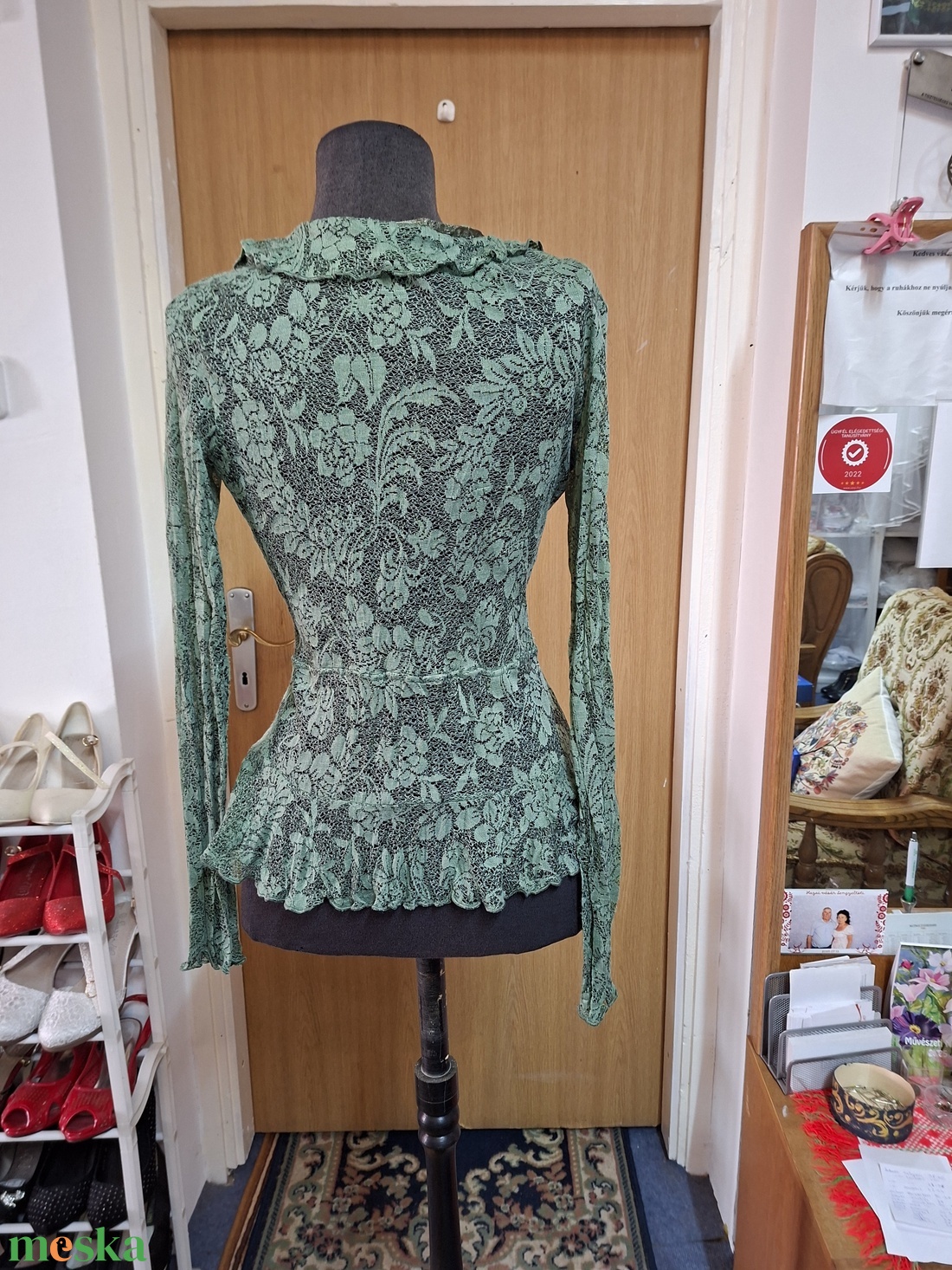 Boleró, zöld csipke. - esküvő - kiegészítők - bolero és válltakaró - Meska.hu
