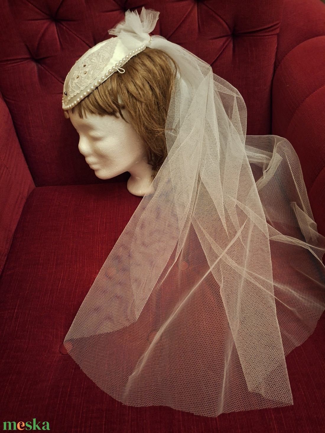 Elegáns különleges fejdísz, fátyollal.  - ruha & divat - sál, sapka, kendő - kalap - Meska.hu