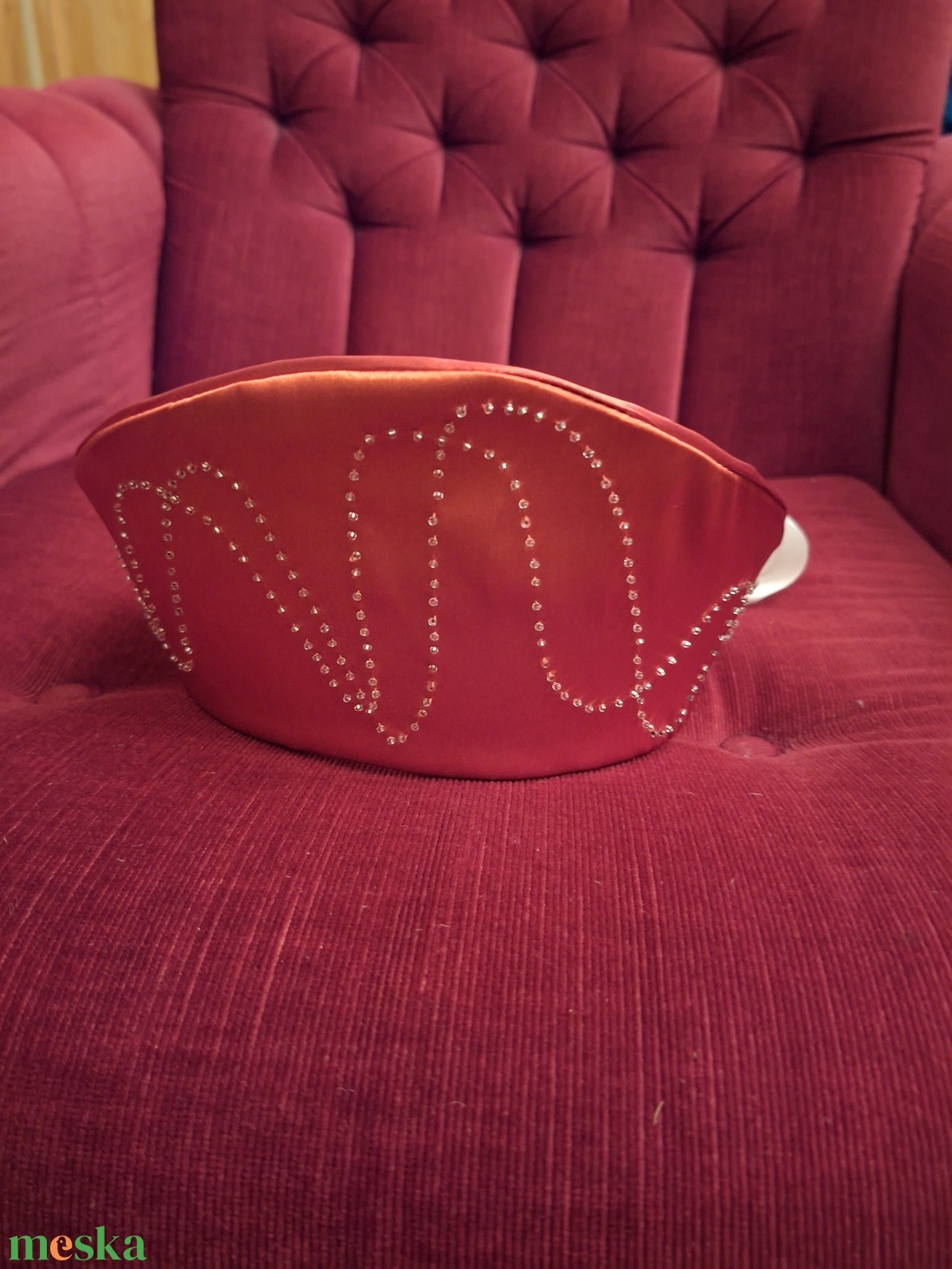 Elegáns különleges párta, gyöngyökkel - ruha & divat - sál, sapka, kendő - kalap - Meska.hu