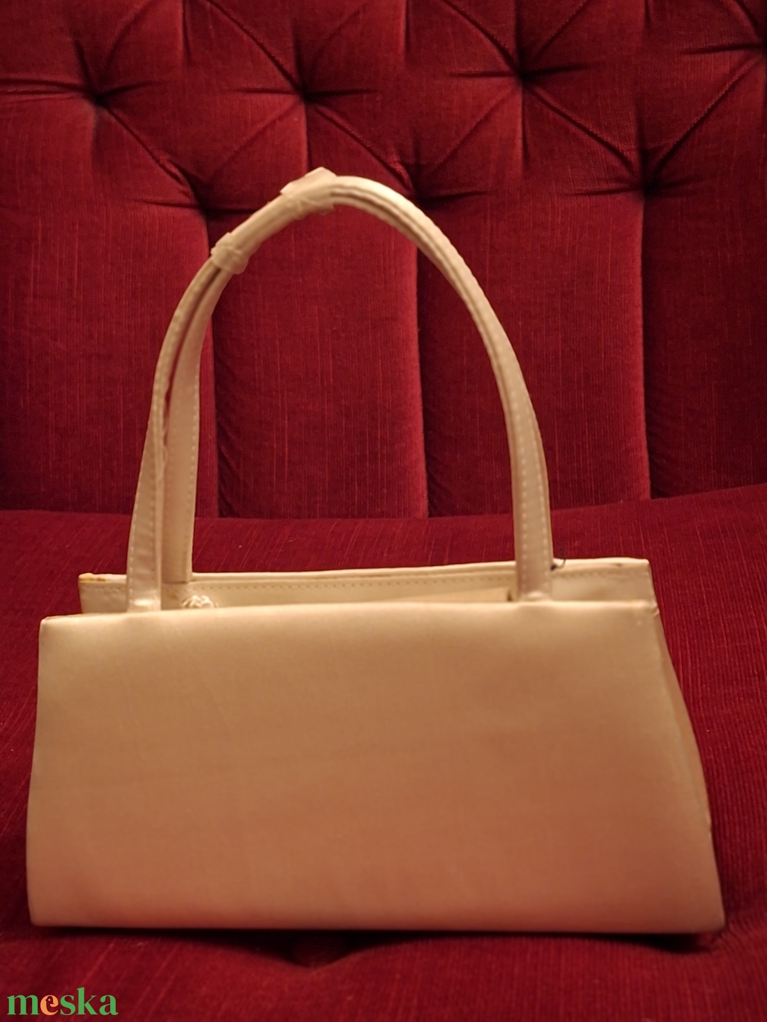 Elegáns ekrü gyöngyözött táska - táska & tok - kézitáska & válltáska - alkalmi táska - Meska.hu