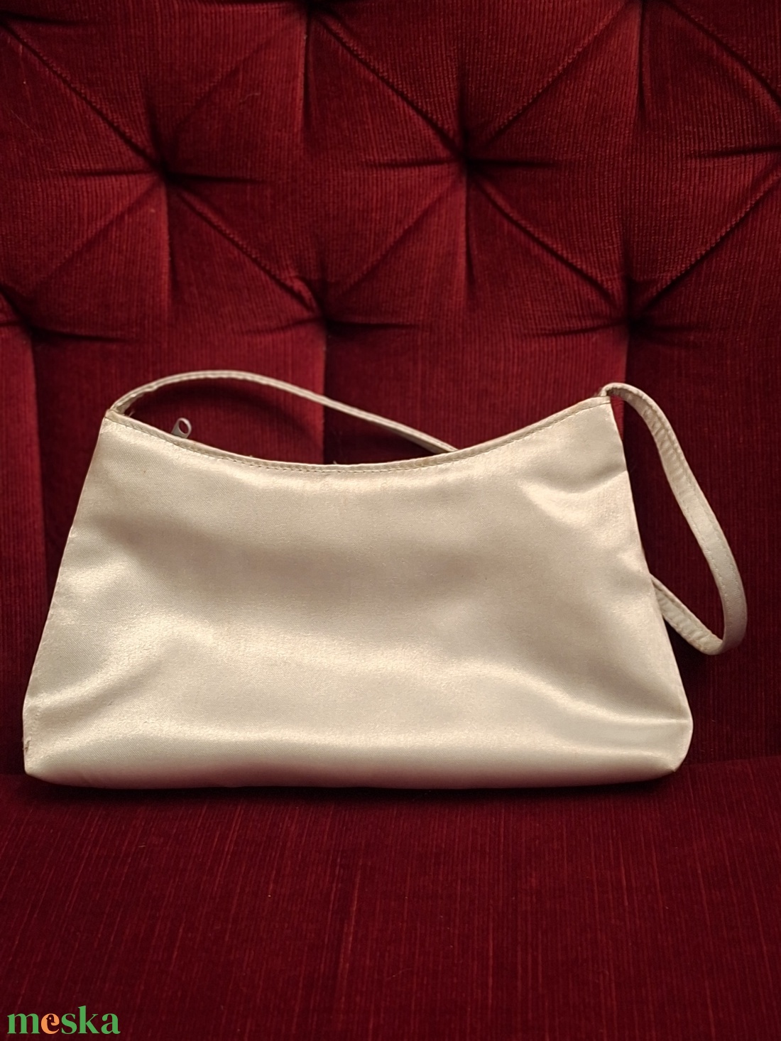 Elegáns világoskék gyöngyözött, himzett  táska - táska & tok - kézitáska & válltáska - alkalmi táska - Meska.hu