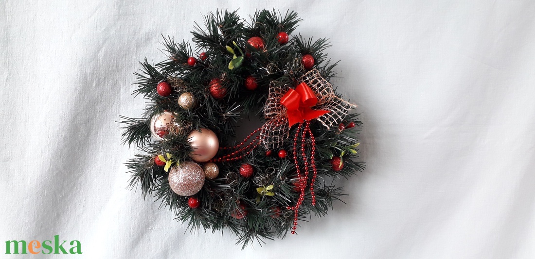 Klasszikus karácsonyi ajtó- vagy asztaldísz - kopogtató - karácsony - karácsonyi lakásdekoráció - karácsonyi ajtódíszek - Meska.hu