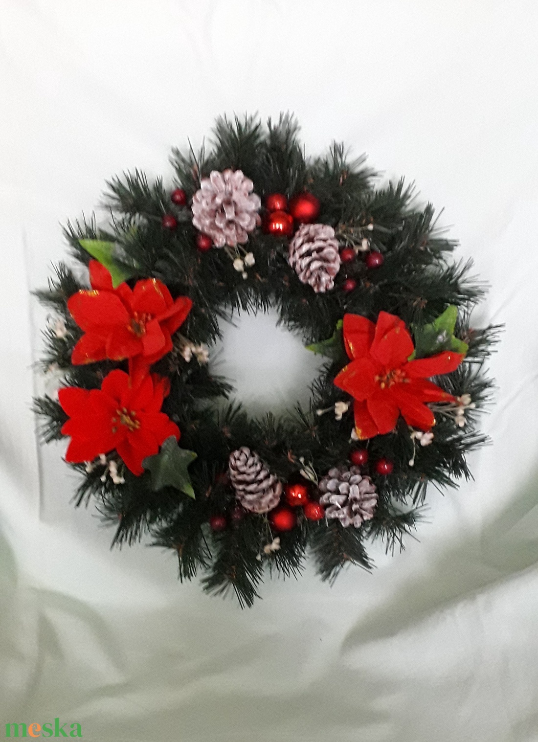 Karácsonyi-téli ajtódísz, kopogtató - karácsony - karácsonyi lakásdekoráció - karácsonyi ajtódíszek - Meska.hu