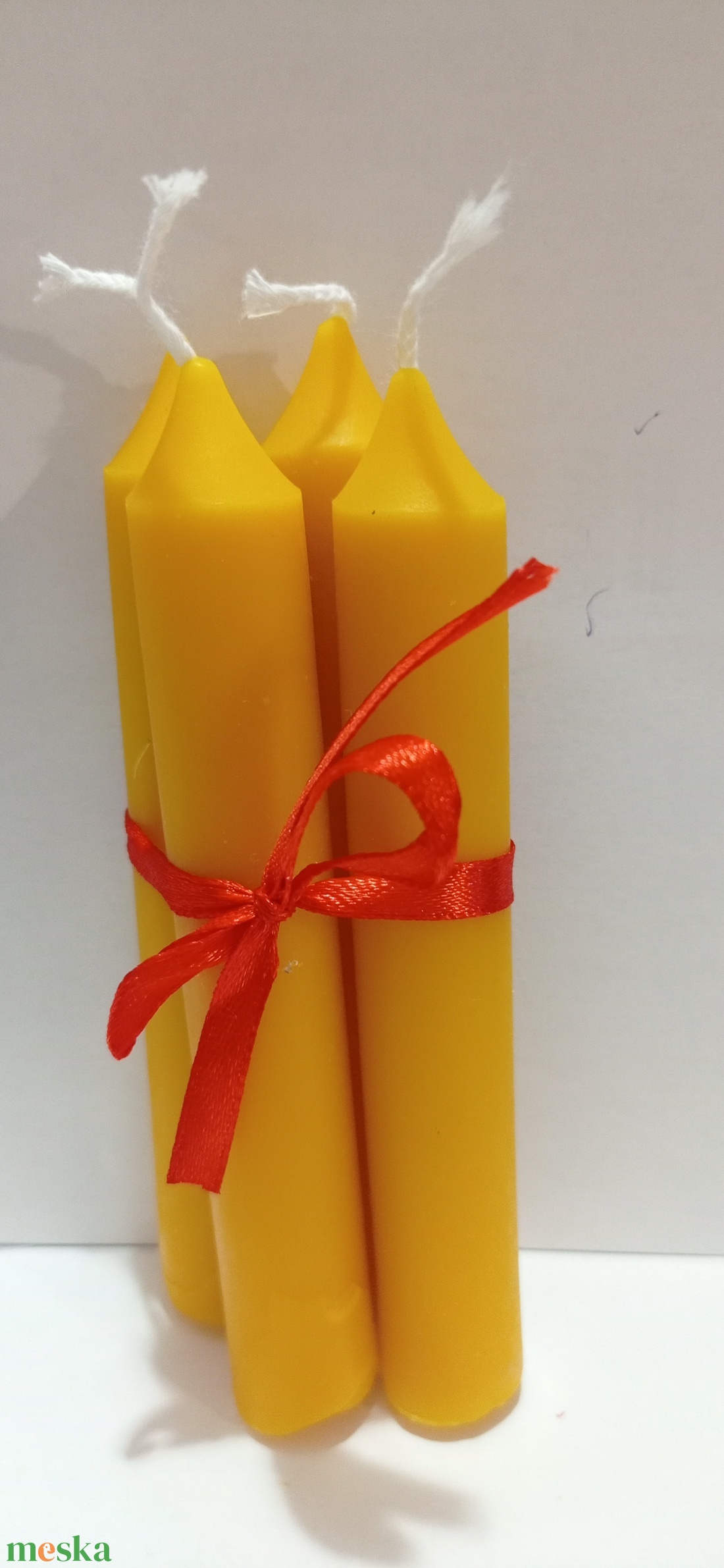 Méhviasz asztali álló gyergya (4 db) - esküvő - dekoráció - gyertya & gyertyatartó - Meska.hu