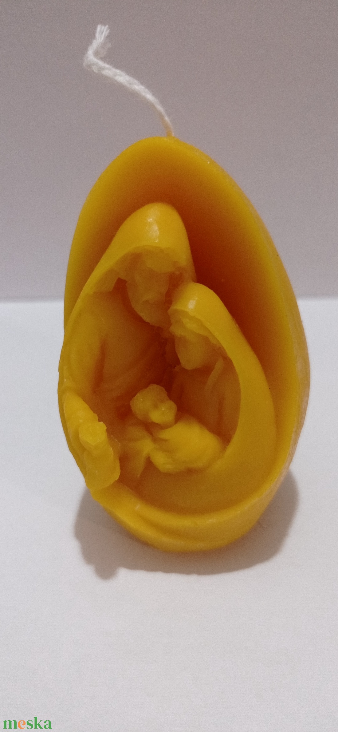 Méhviasz Bethlehem mintázatú gyergya  - esküvő - dekoráció - gyertya & gyertyatartó - Meska.hu